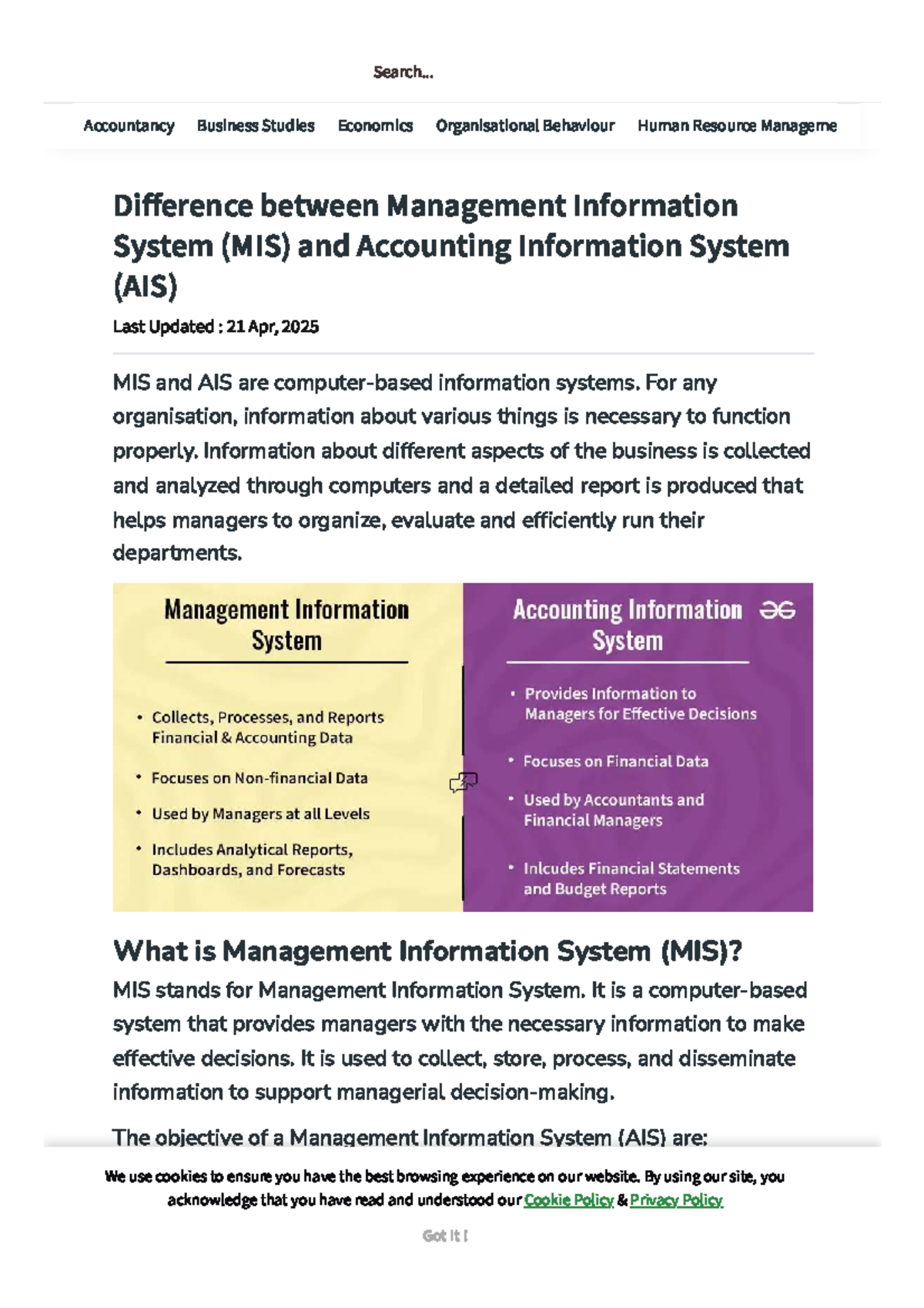 MIS vs AIS: Key Differences in Information Systems for Business - Studocu