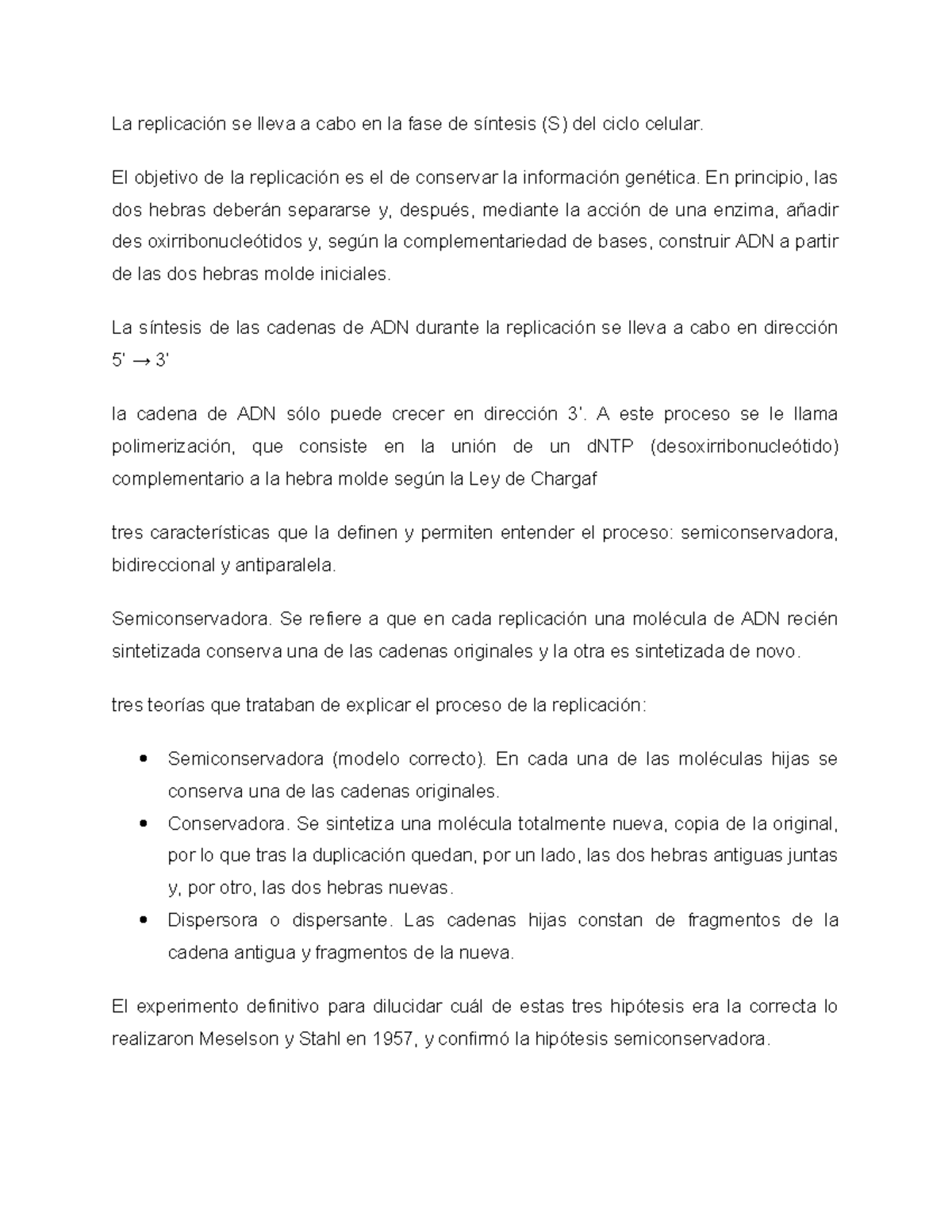 Replicación - apuntes sobre la replicacion - La replicación se lleva a ...