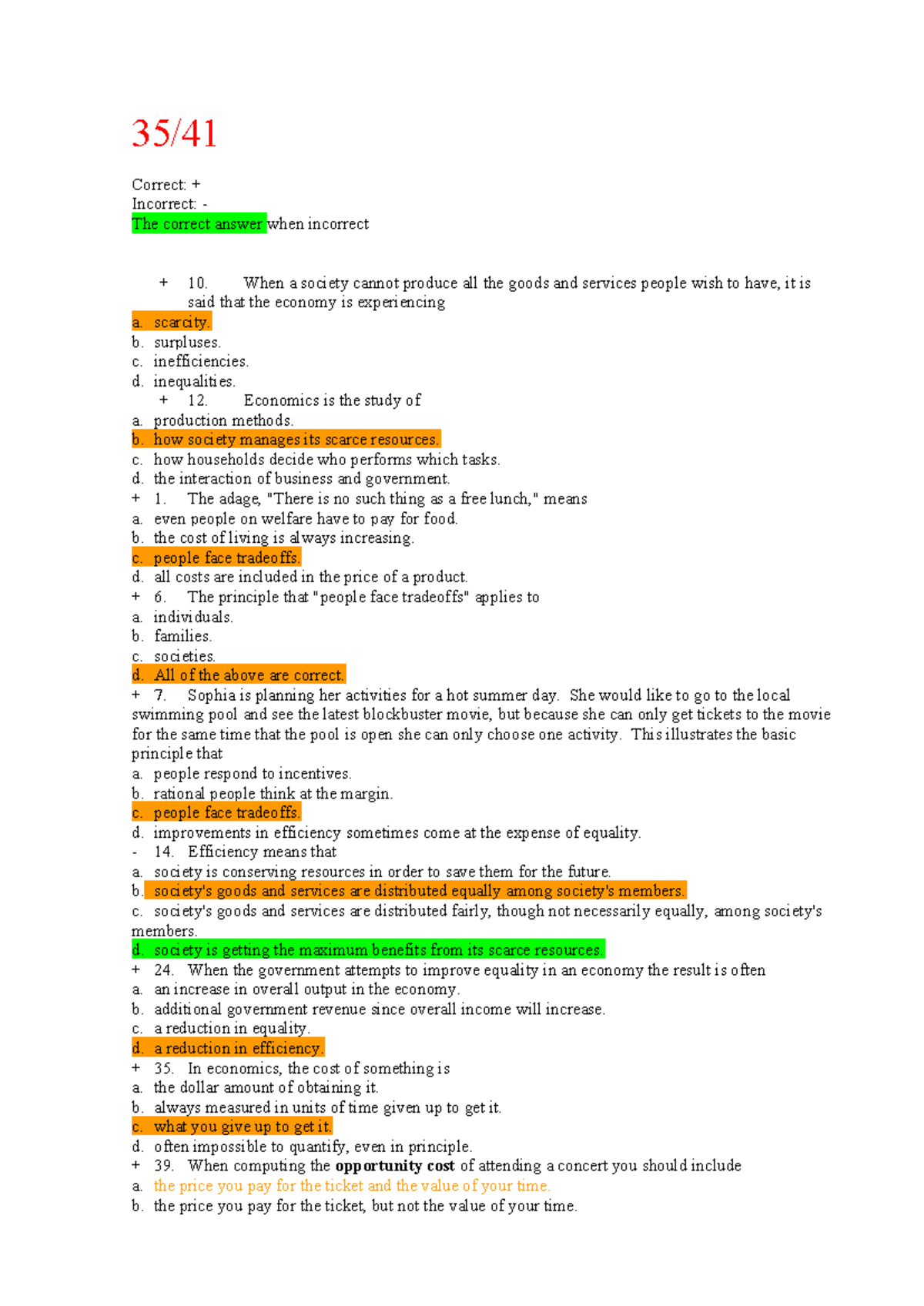 Chapter 1 - Economics Exercises and Answers - Studocu