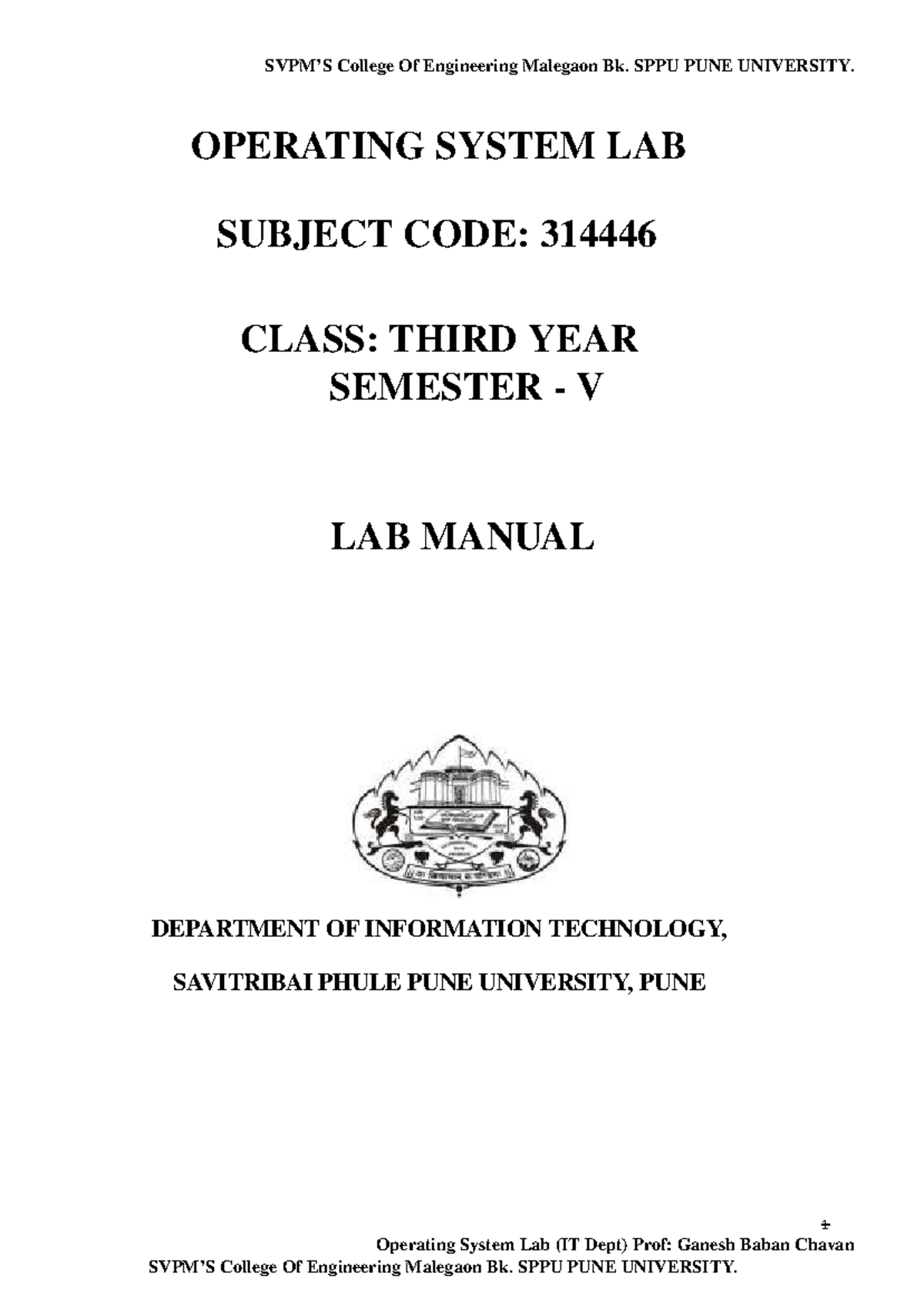 OSL lab manual 24-25 - Practical material - SVPM’S College Of ...