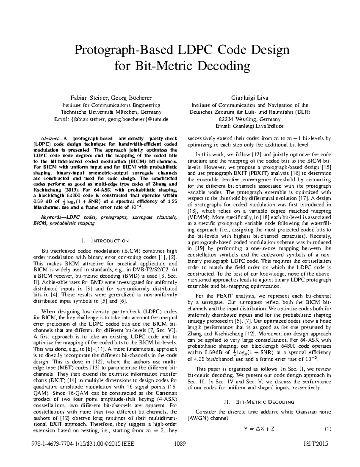Protograph based iterative decoding - Protograph-Based LDPC Code Design ...