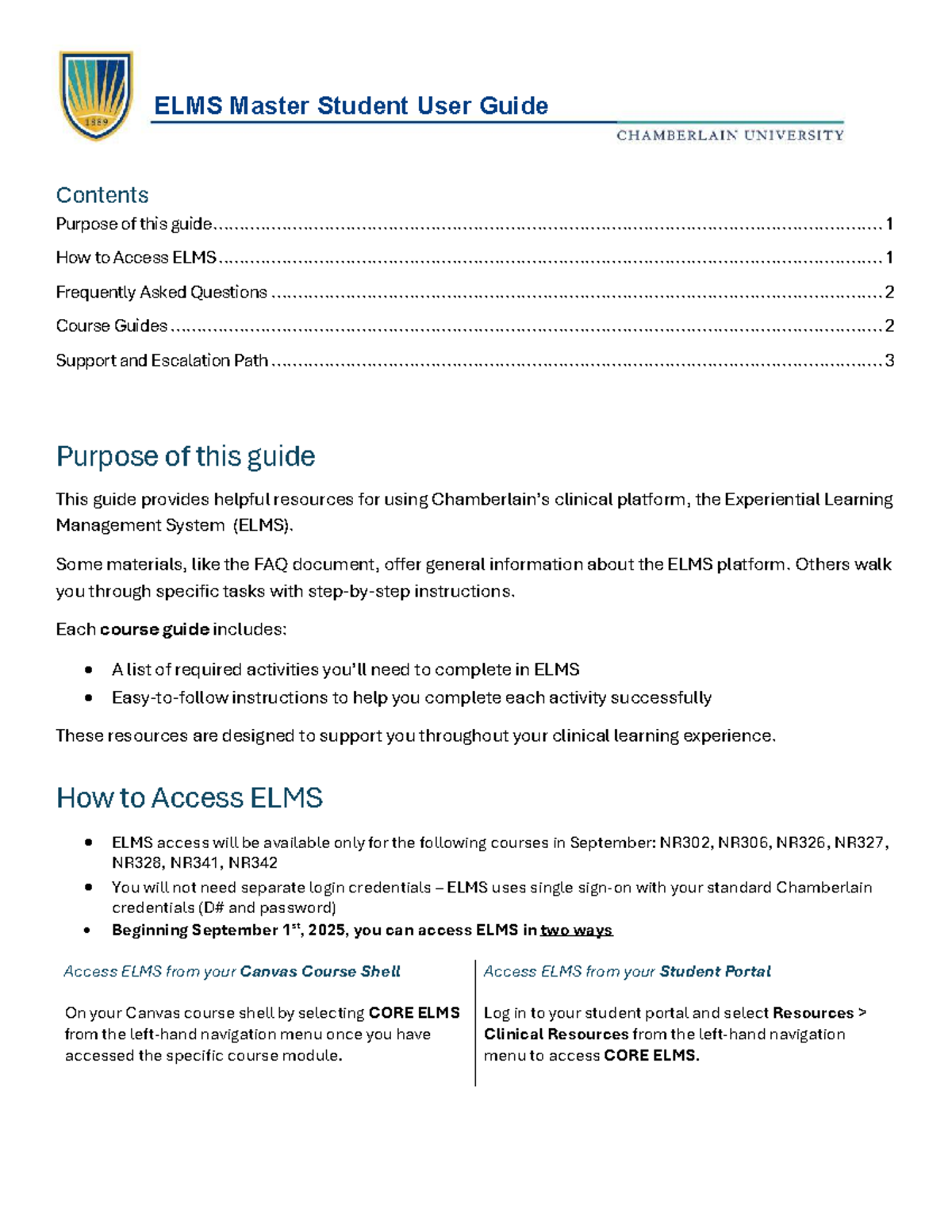ELMS Master Student User Guide for NR302, NR306, NR326, NR327, NR328 ...