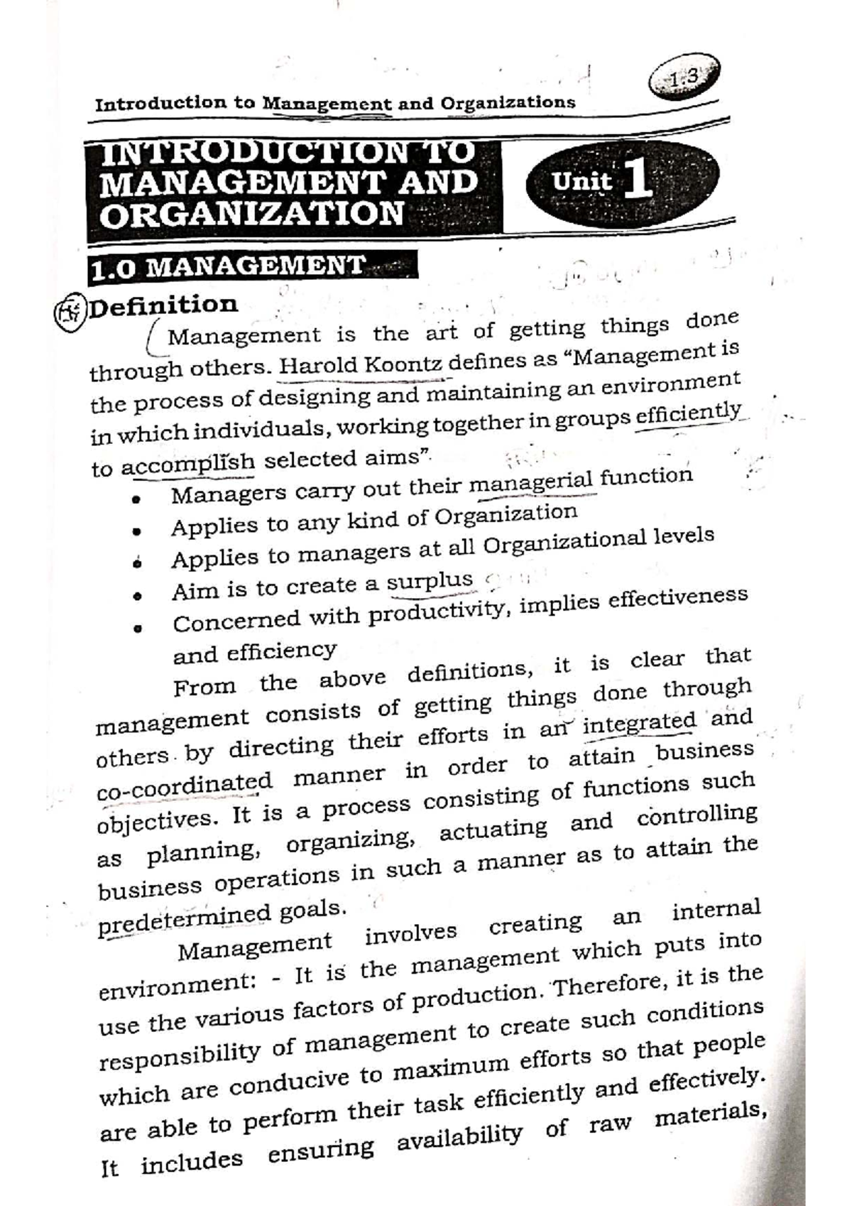POM 1-5: Principles of Management Overview and Key Concepts - Studocu