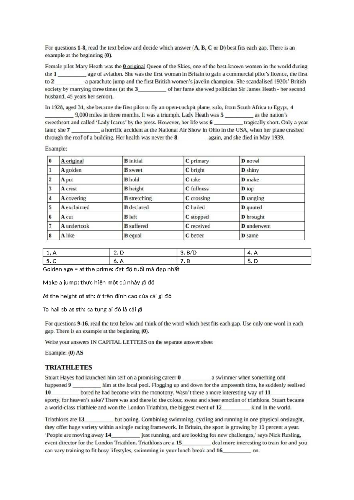 Practice Test 2 - ABC: Vocabulary and Expressions Review - Studocu