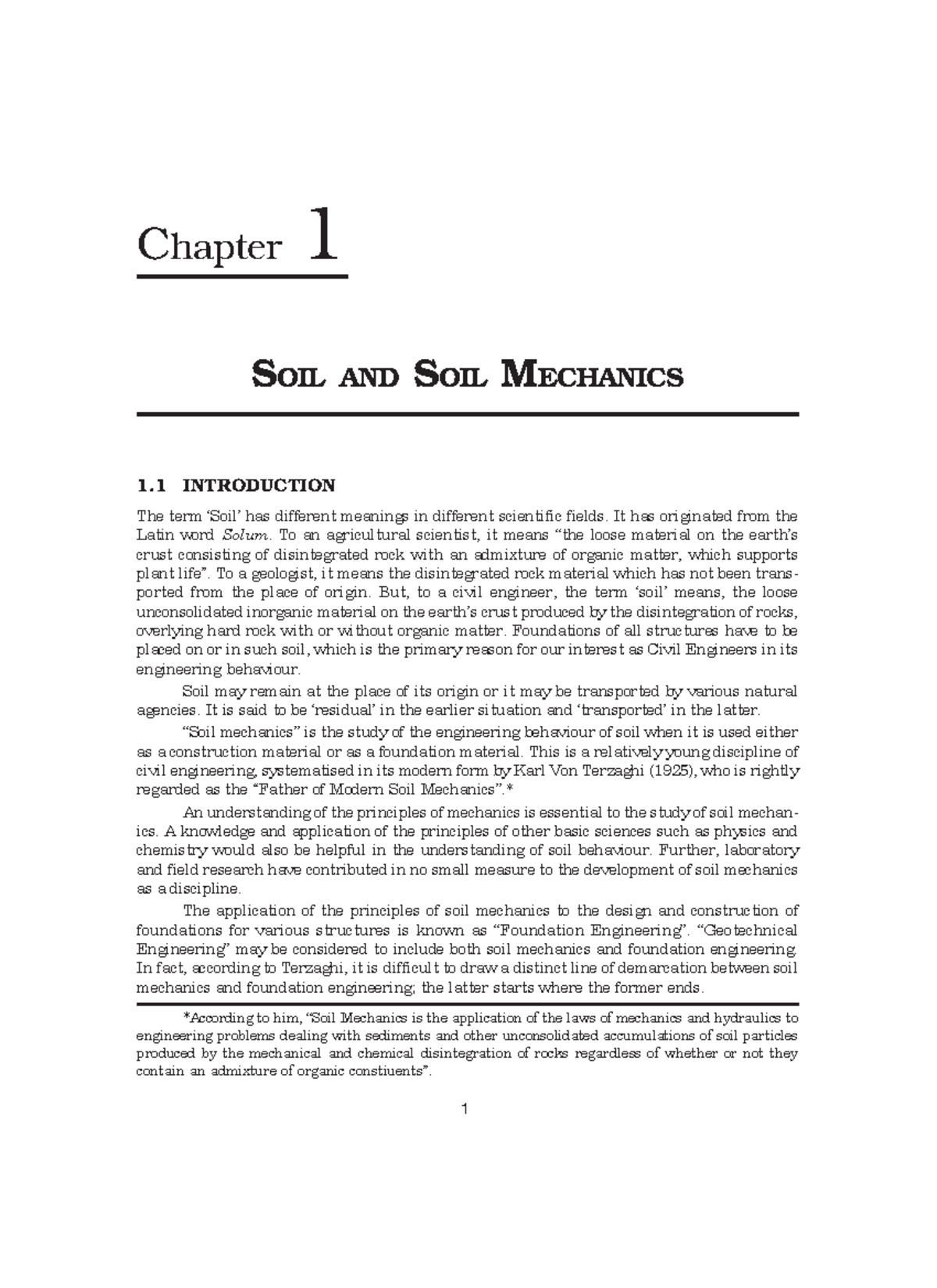 Soil Mechanics & Geotechnical Engineering: Chapter 1 Overview - Studocu