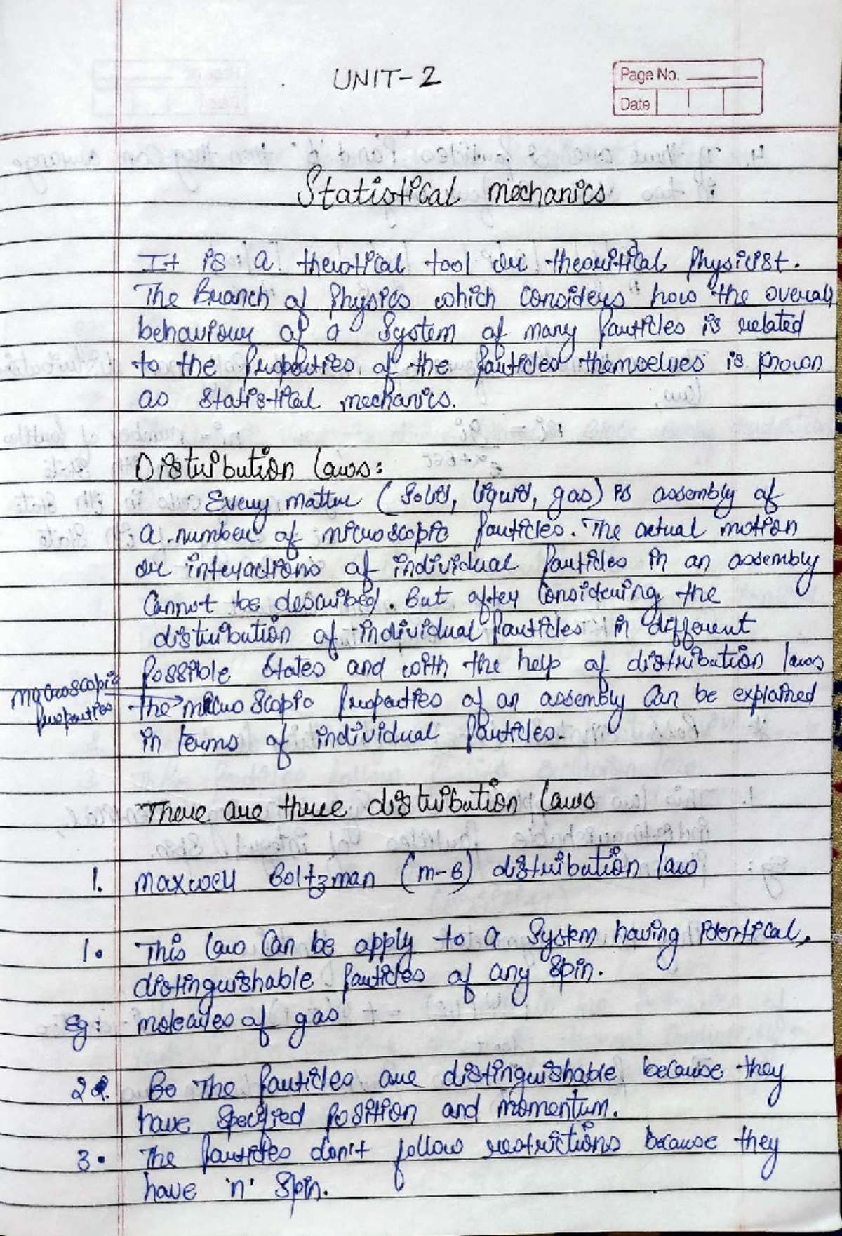 PHL II - Unit II Quantum Statistics Study Notes - Studocu
