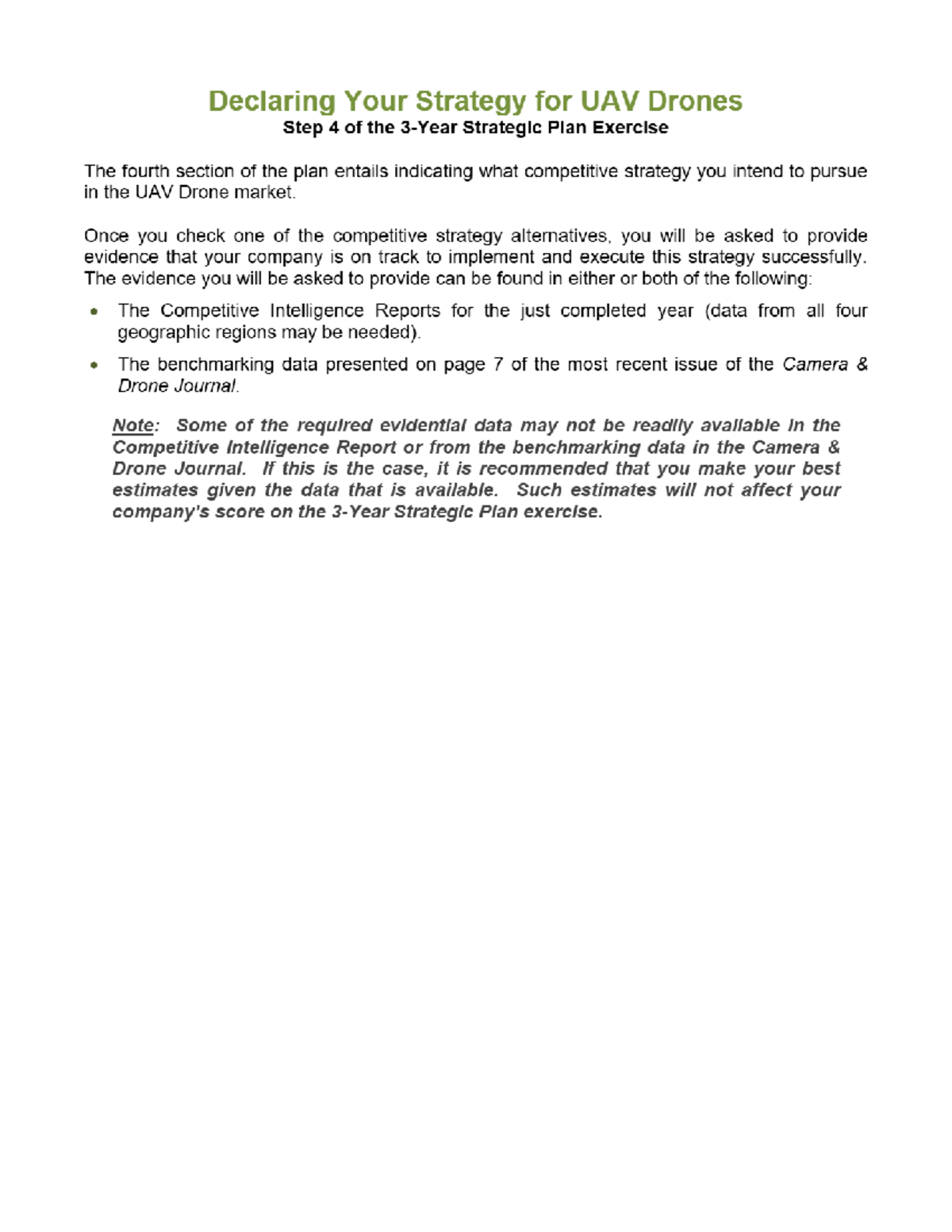 UAV Drone Strategic Approach: Competitive Strategy Planning - Studocu