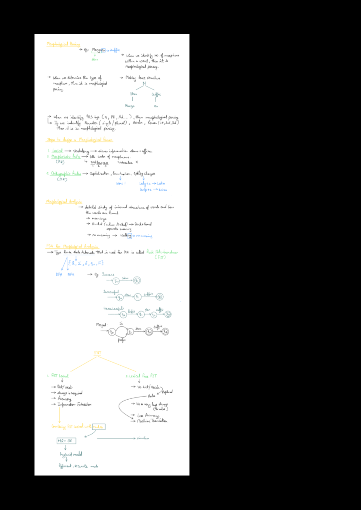 Morphological Parsing Techniques and Applications: A Study Guide - Studocu