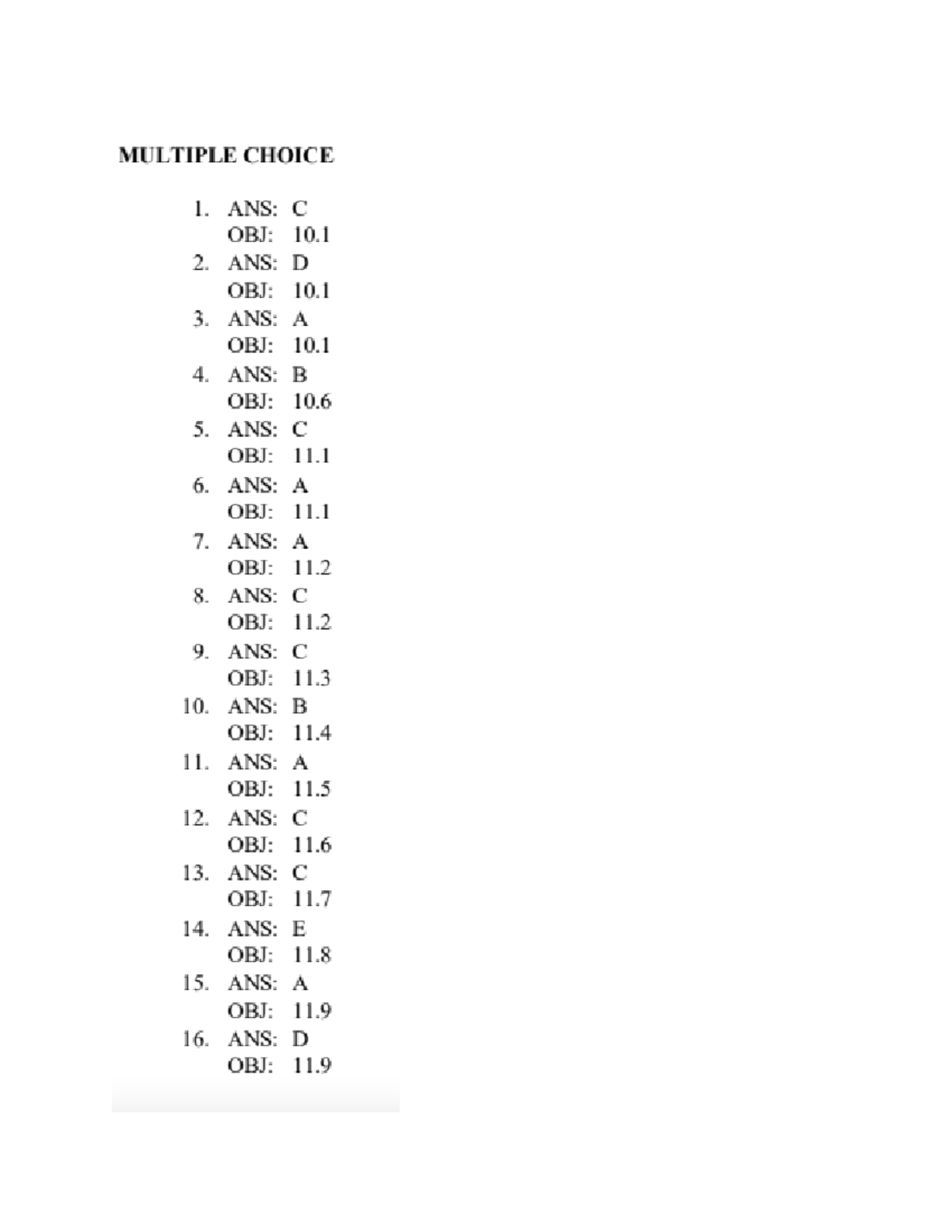 Ch 10 & 11 Answer Key: Multiple Choice & Confidence Intervals - Studocu
