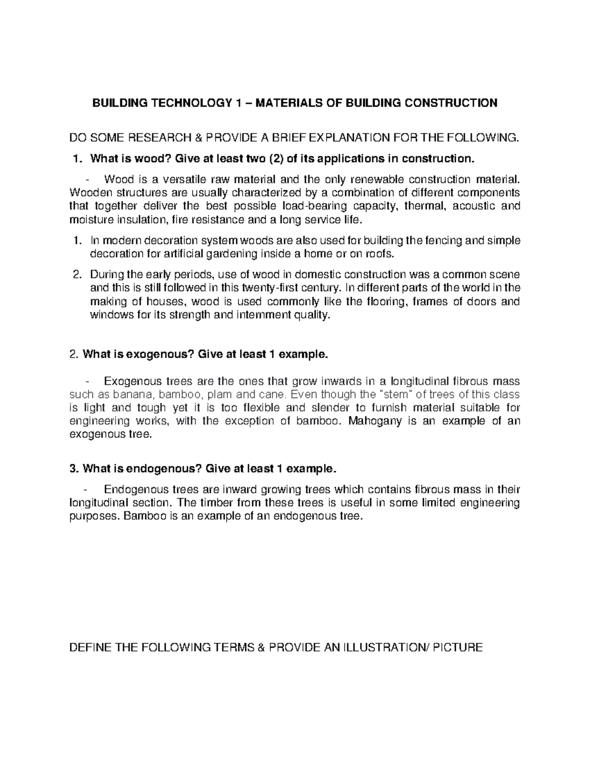 BUILDING TECHNOLOGY 1: MATERIALS OF BUILDING CONSTRUCTION NOTES - Studocu