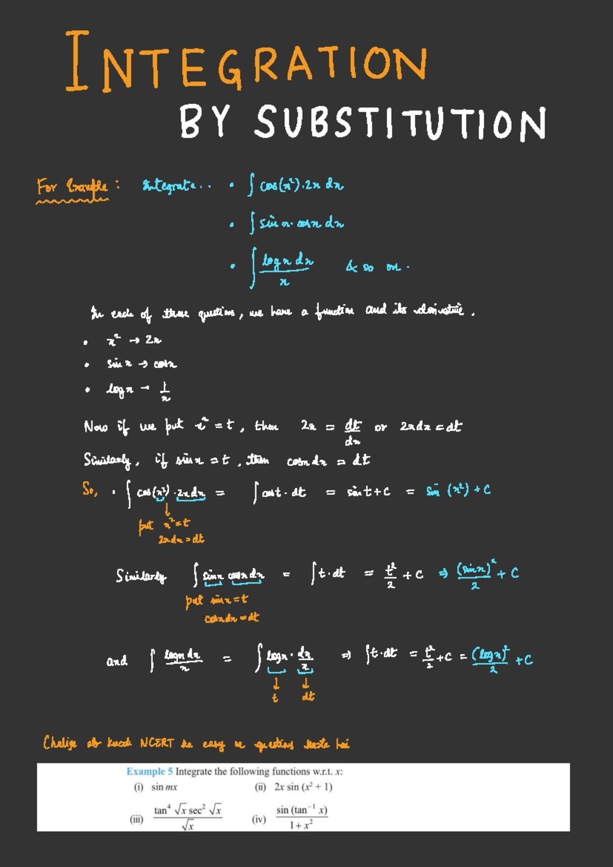 Integrals Lecture 2: Substitution Techniques and Examples - Studocu