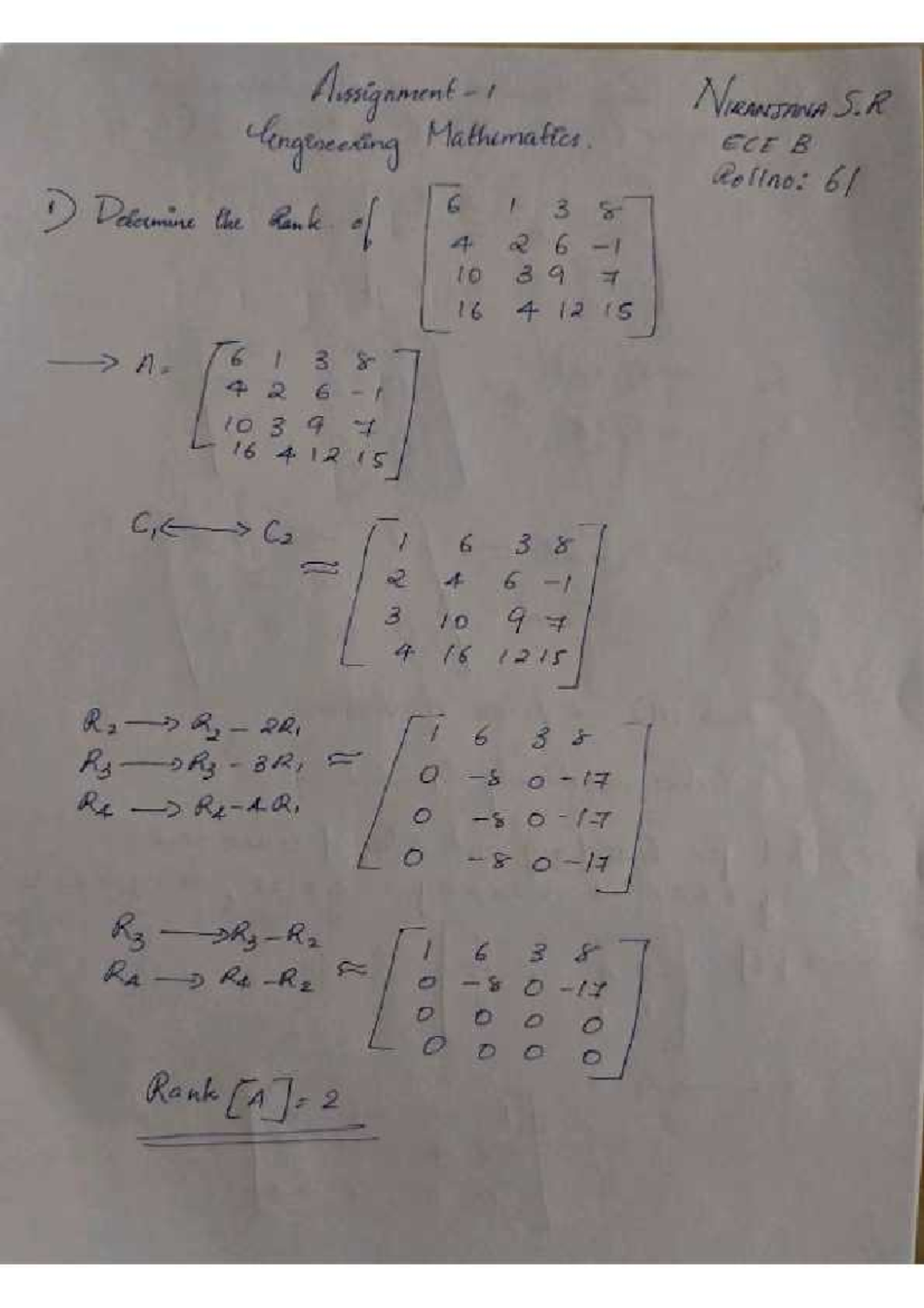 Compressed maths assignment completed compressed - NIRANJANA S ...