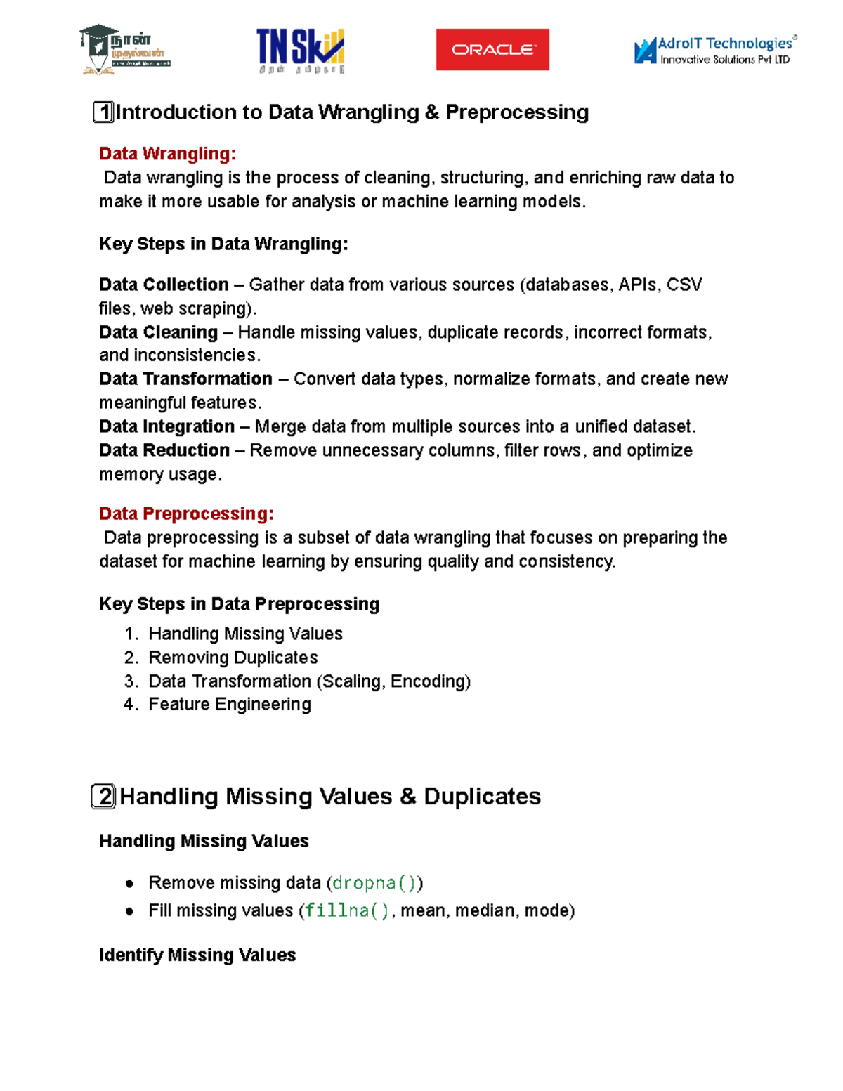 Day-4 DS Practicals - mjikjsdnhnhe - 1 ⃣ Introduction to Data Wrangling ...