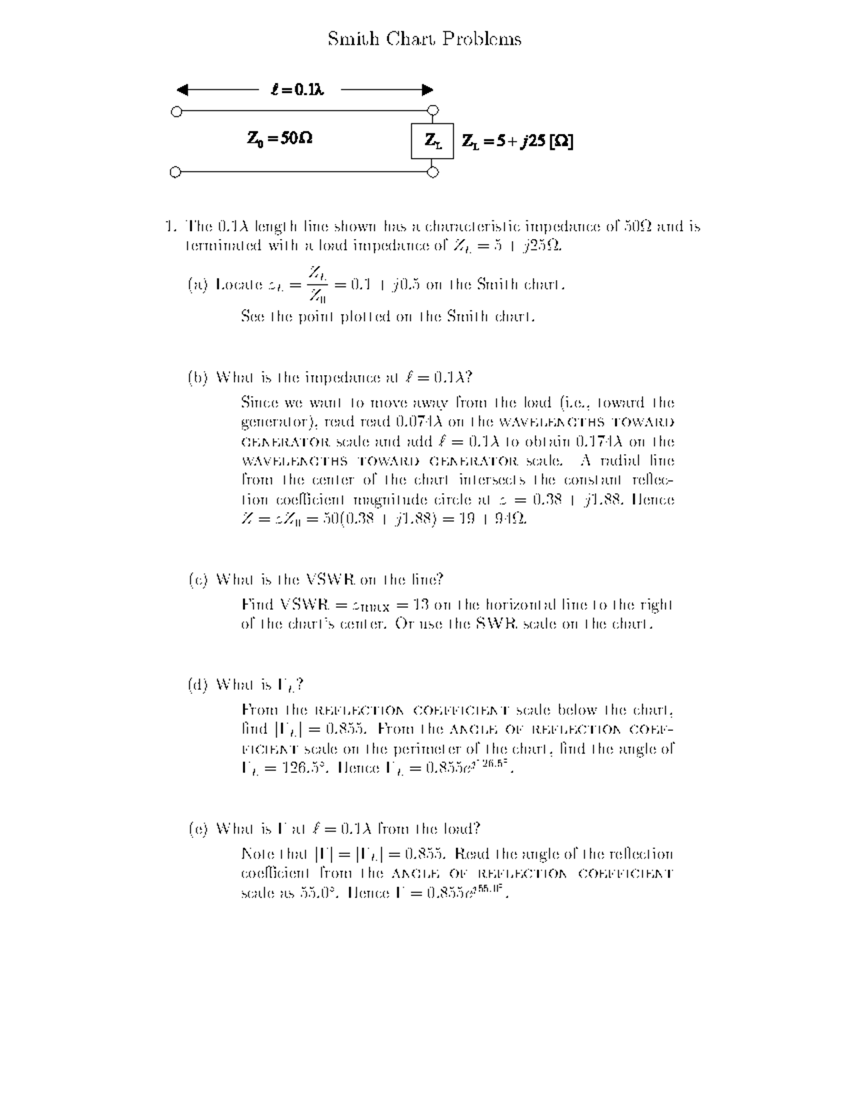 Smith Chart Problems & Solutions - EE Course Code - Studocu