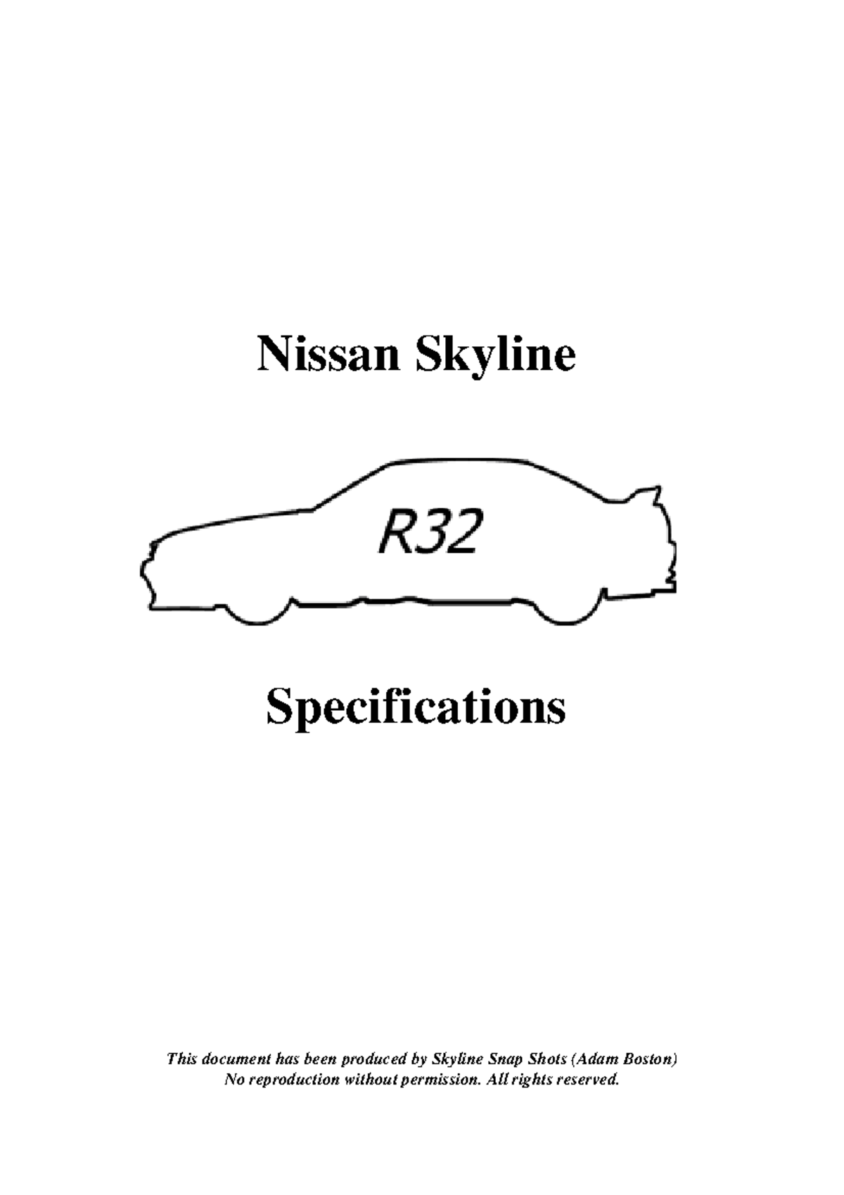 R32 BNR32 Specifications Overview and Details - Studocu
