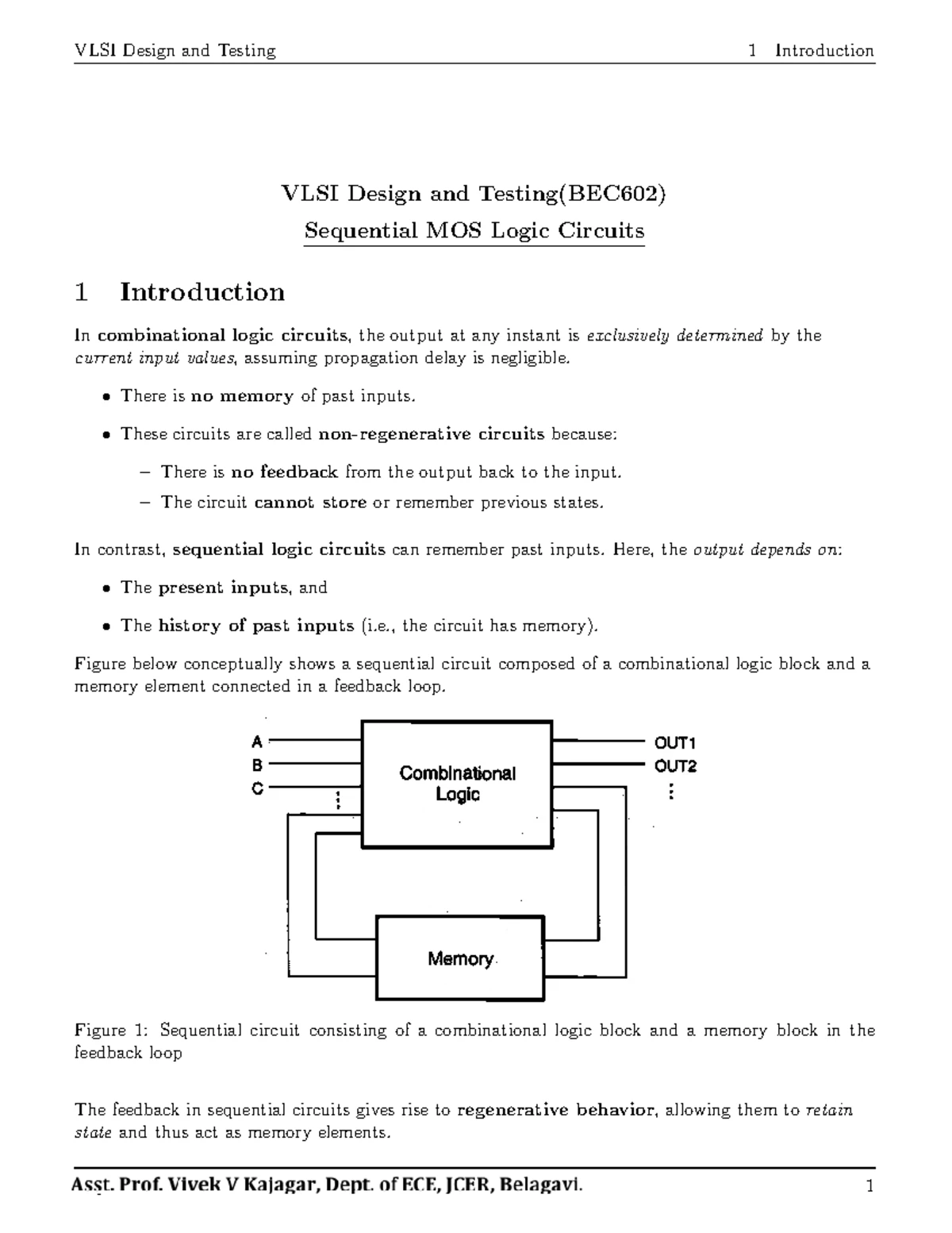 BEC602 - VLSI Design and Testing: Circuit Characterization ...