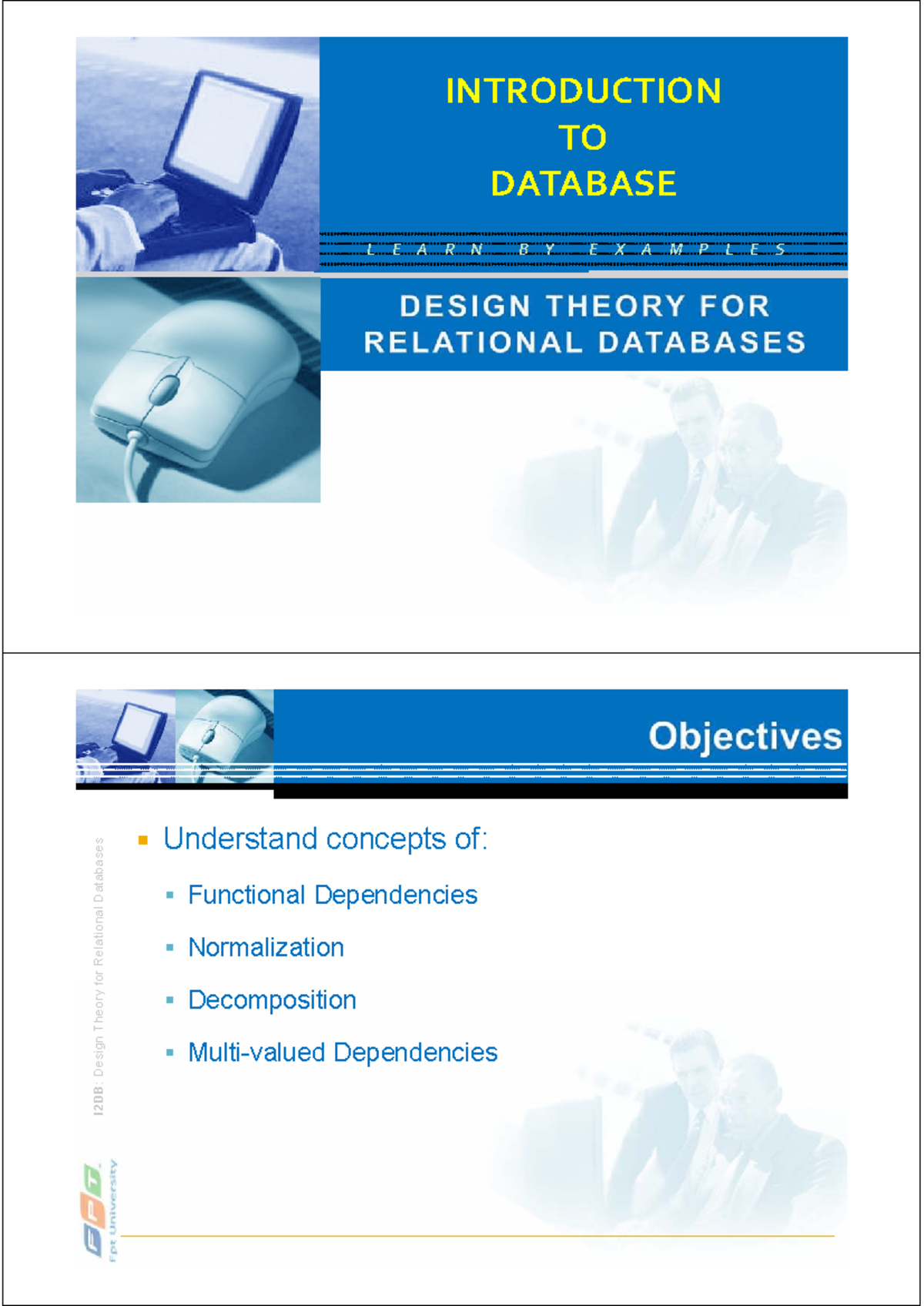 I2DB: Design Theory for Relational Databases - Key Concepts and ...