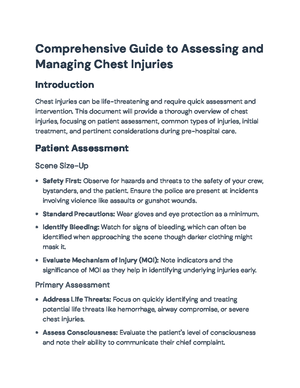 Chest Injuries: Overview, Classification, and Emergency Treatments ...