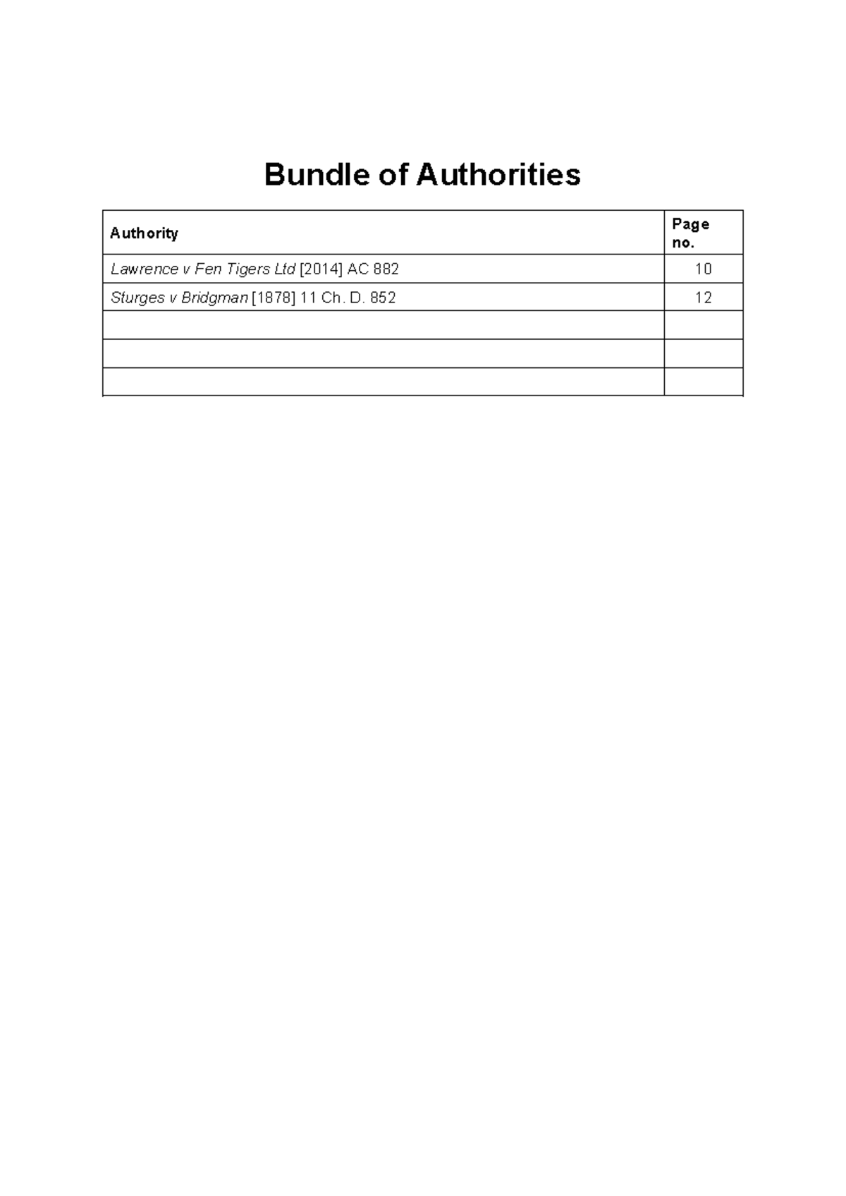 Bundle of Authorities: Lawrence v Fen Tigers Ltd [2014] AC 882 Analysis ...