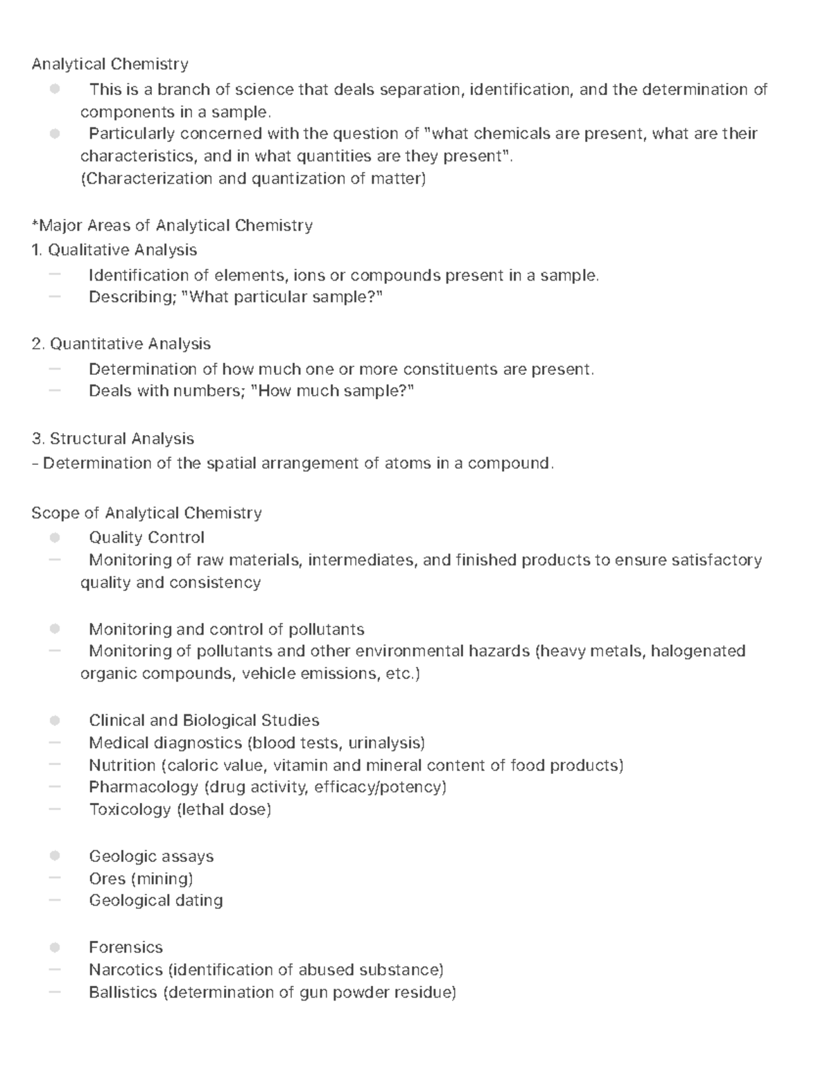 Analytical Chemistry: Key Concepts and Applications - Studocu