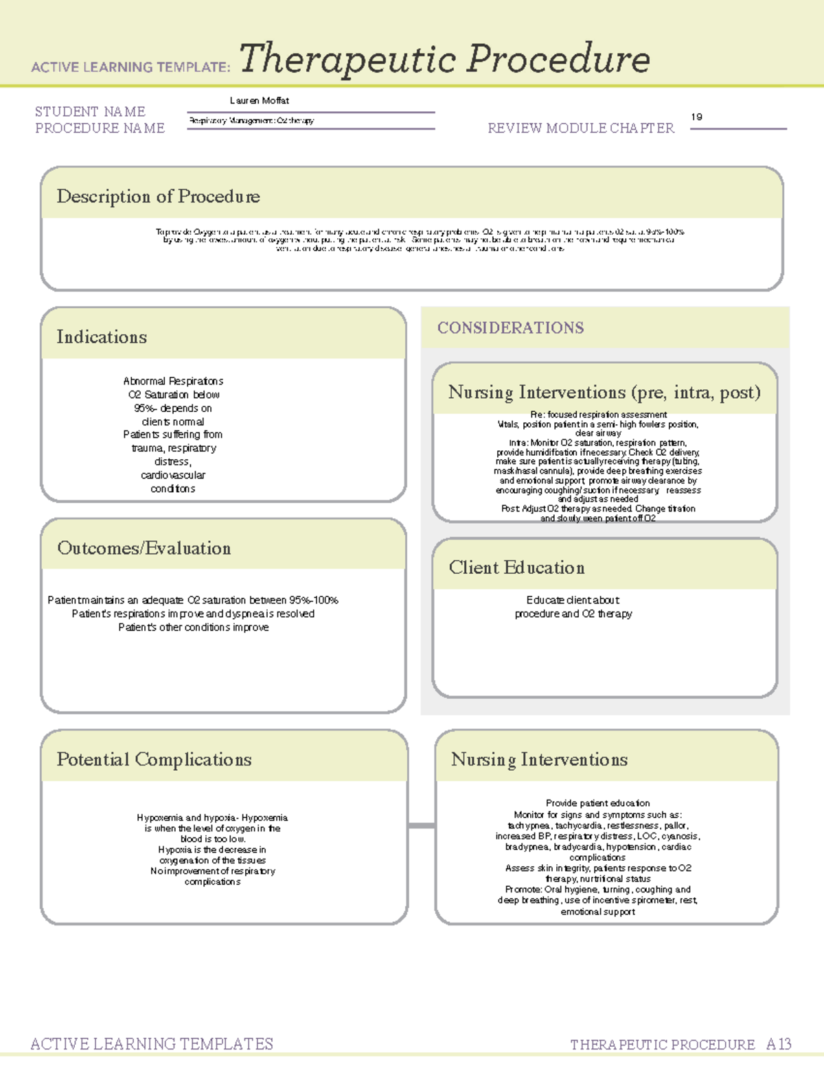 O2 Therapy Overview - ATI Review Module and Nursing Considerations ...