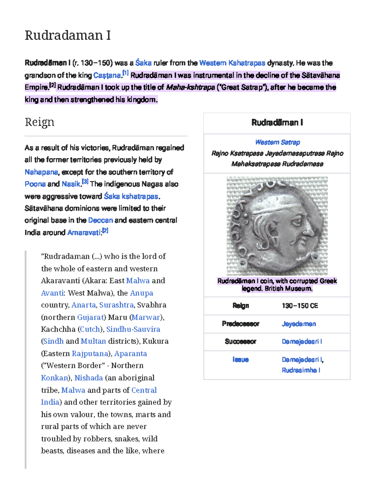 Rudradaman I: A Study of the Western Kshatrapa Ruler's Reign - Studocu