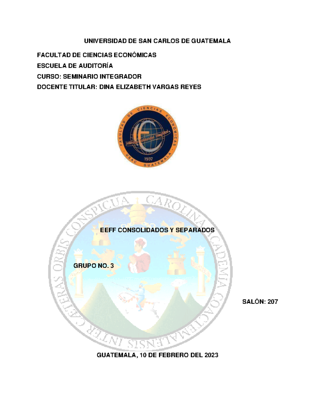Estados Financieros Consolidados y Separados - Seminario Integrador - Document Preview