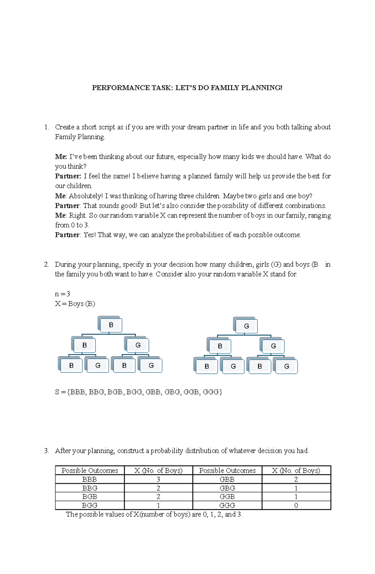 Performance TASK - TASK - Stephanie A. Colmedora PERFORMANCE TASK: LET ...