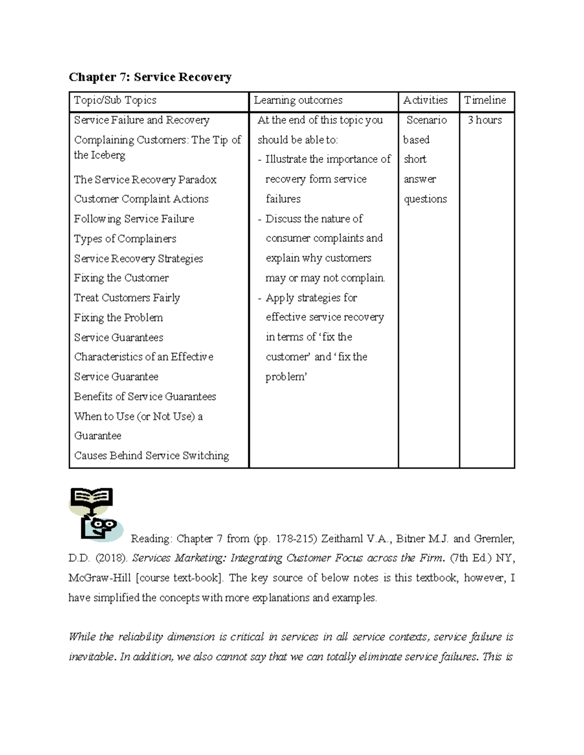Chapter 7: Service Recovery Strategies and Customer Complaints - Studocu