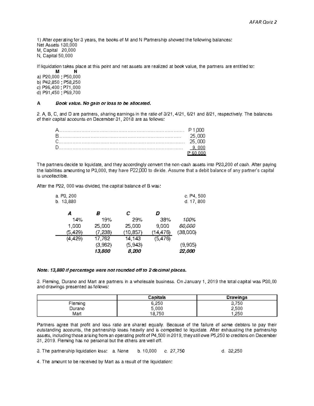 AFAR Quiz 2 - Practice Exam Questions & Answers for January - Studocu