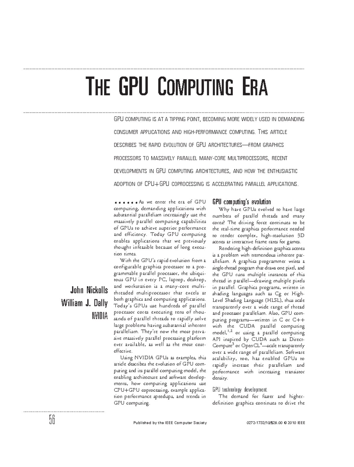 05446251 - GPU Computing Evolution and Performance Insights - Studocu
