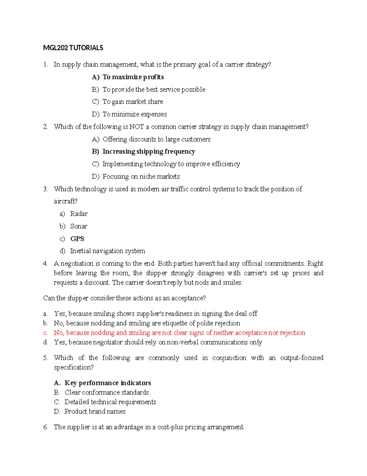 SCM 101: Tutorial Questions on Supply Chain Management Concepts - Studocu