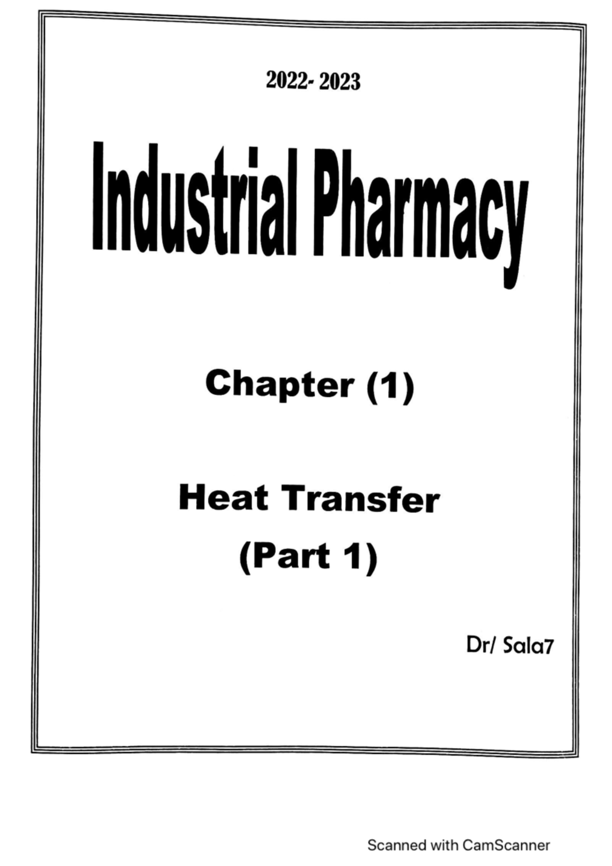 Chapter 1 - Heat Transfer Part 1 - Study Notes 2023 - Studocu