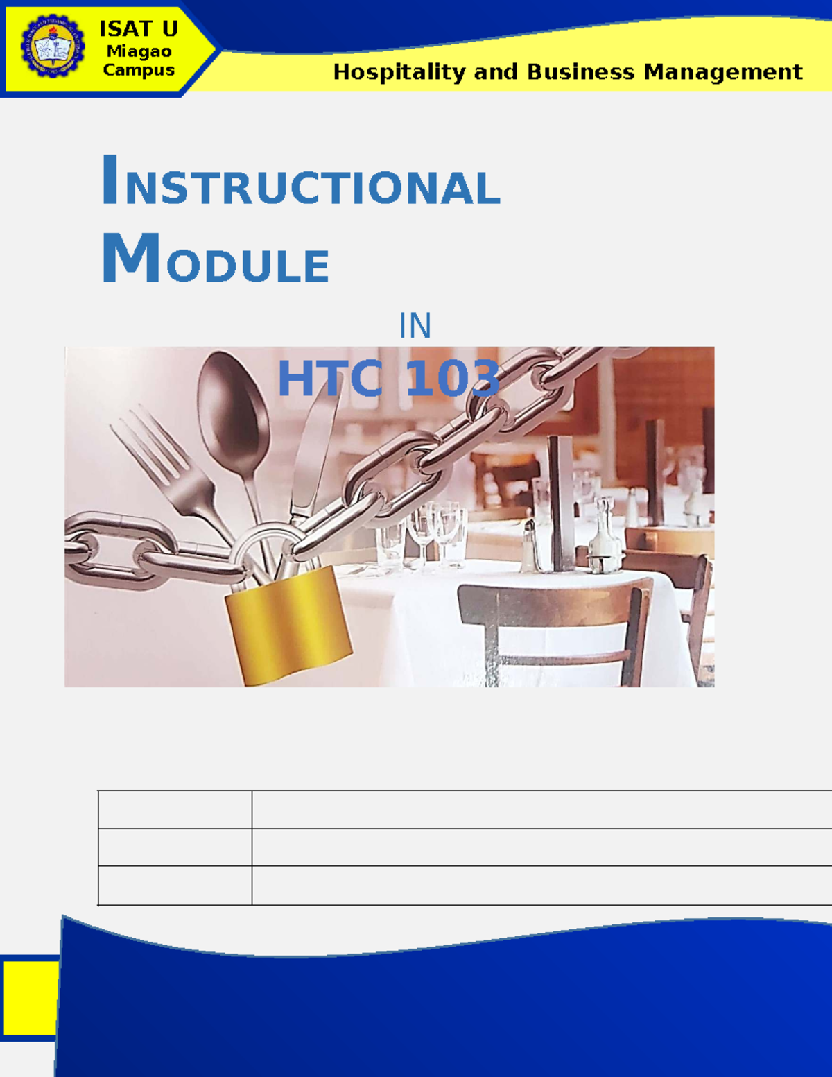 HTC 103 Chapter 2 Module 1 2024 - Hospitality and Business Management ...