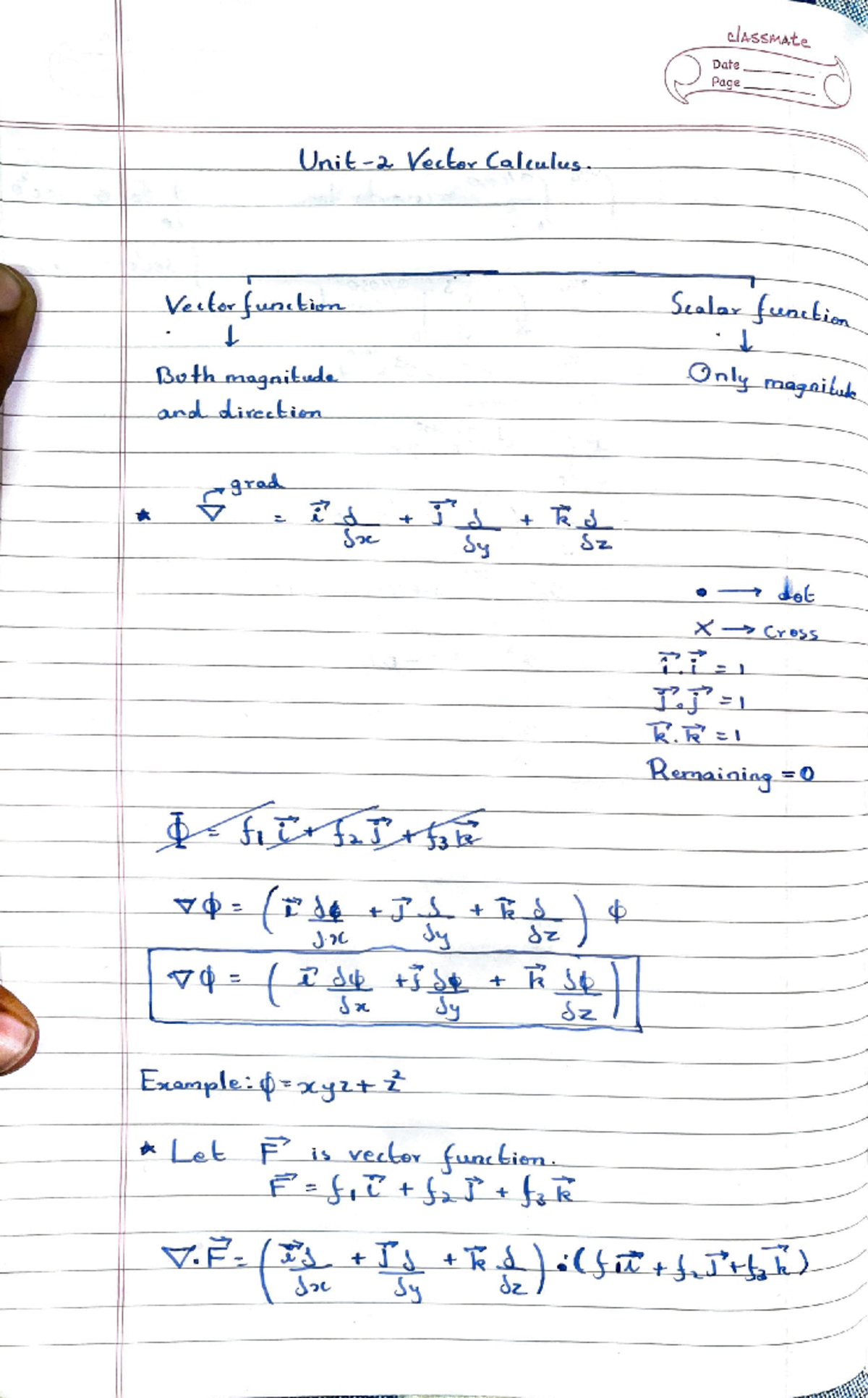 Unit 2 Maths - Lecture Notes on Vector Calculus Concepts - Studocu