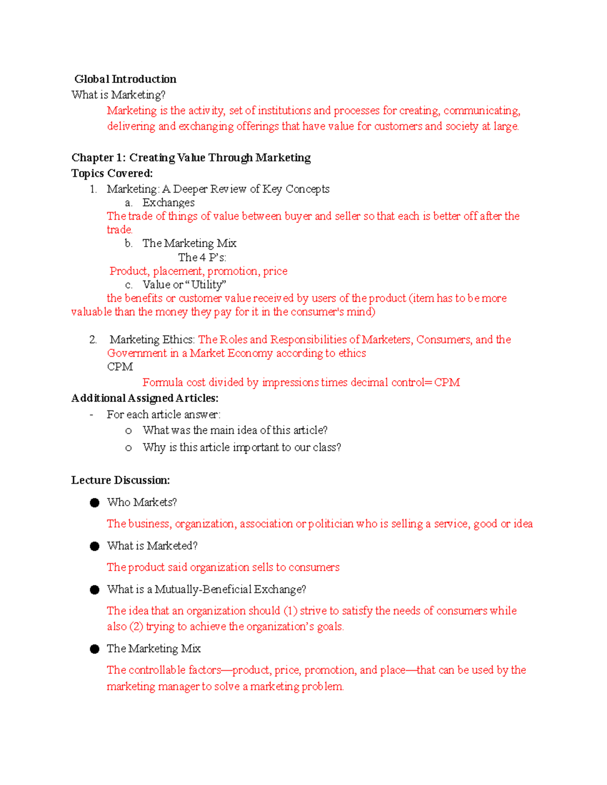 Marketing Study Guide: Key Concepts and Strategies for MKT101 - Studocu