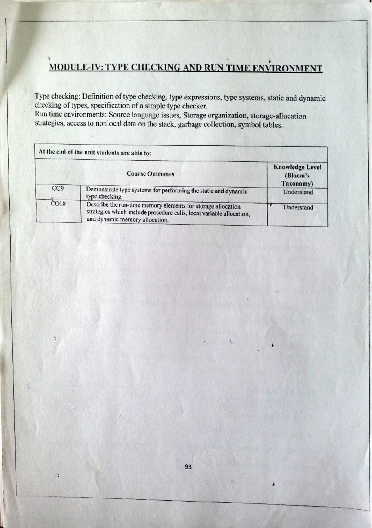 CD Unit 4 - Type Checking and Run-Time Environment in Compiler Design ...