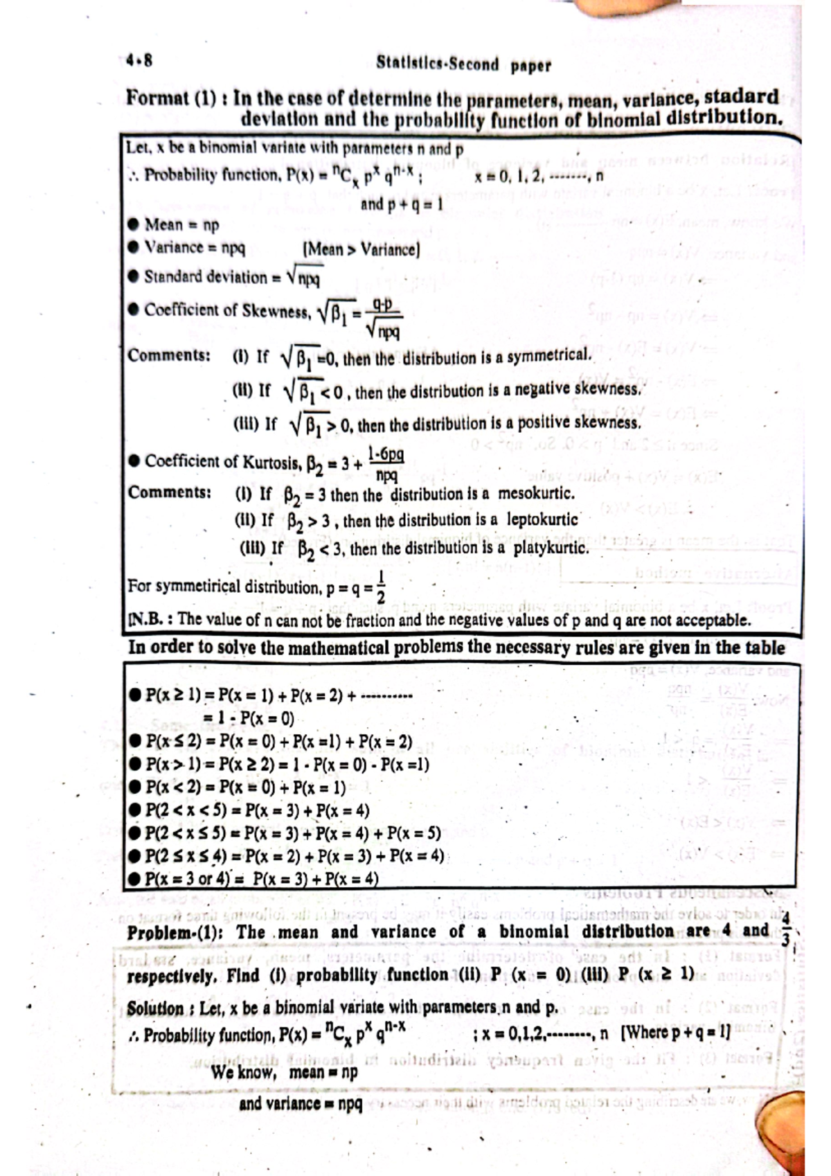 Binomial Distribution Analysis: Chapter 4 - 2nd Paper Insights - Studocu