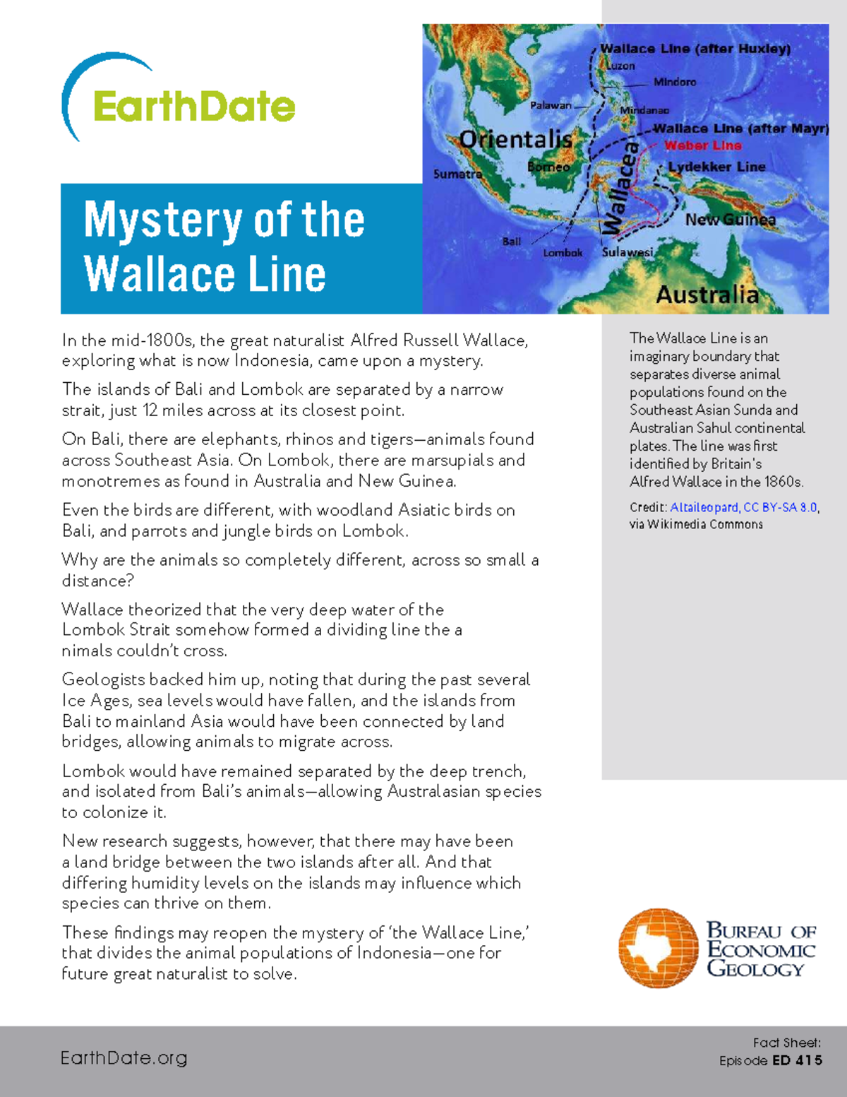 The Wallace Line: A Study of Species Distribution in Zool. 306 - Studocu