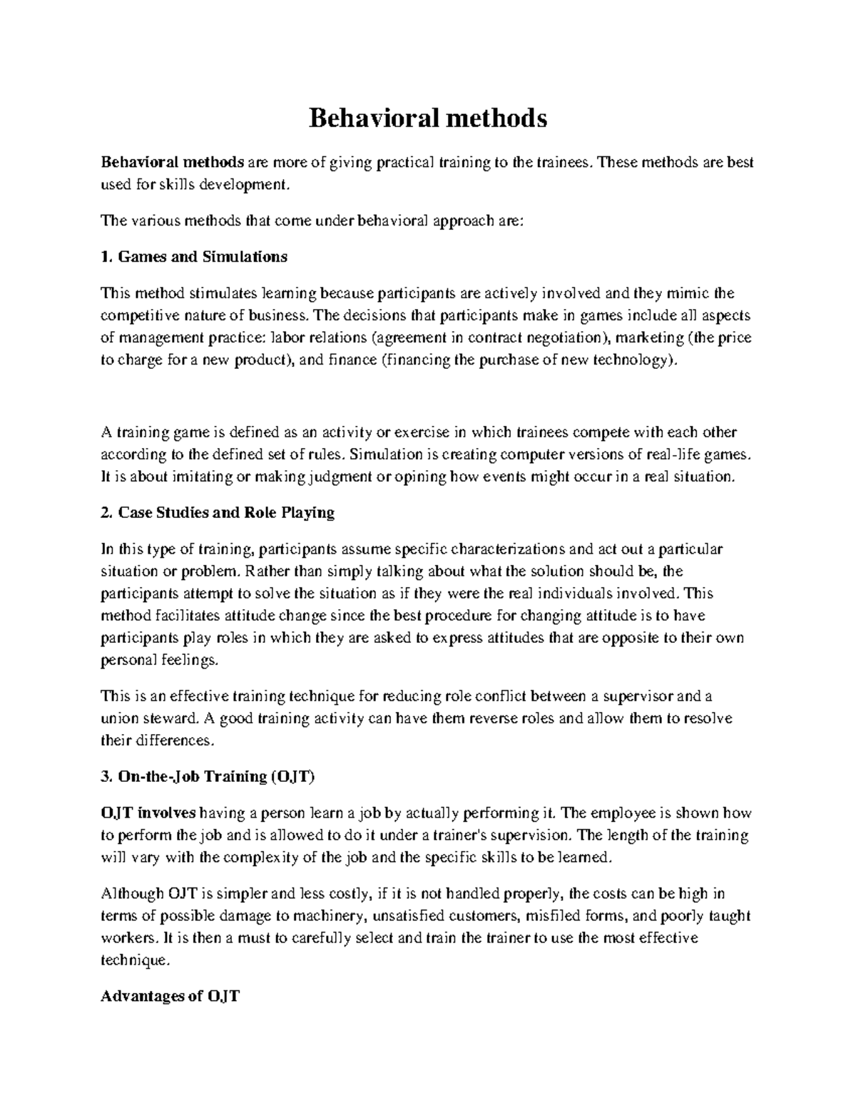 Behavioral Methods in Organizations: Skills Development Techniques ...