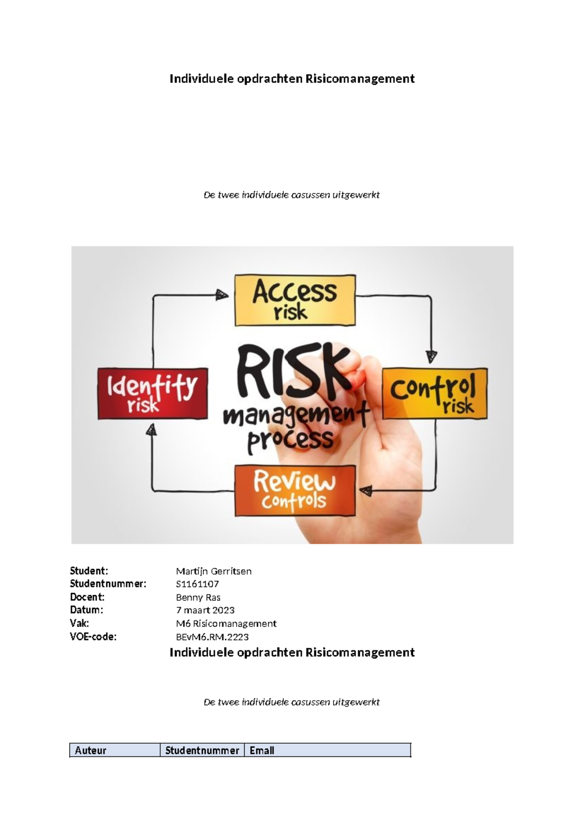 Individuele Opdrachten Risicomanagement M6: Casus over Cryptovaluta -  Studeersnel
