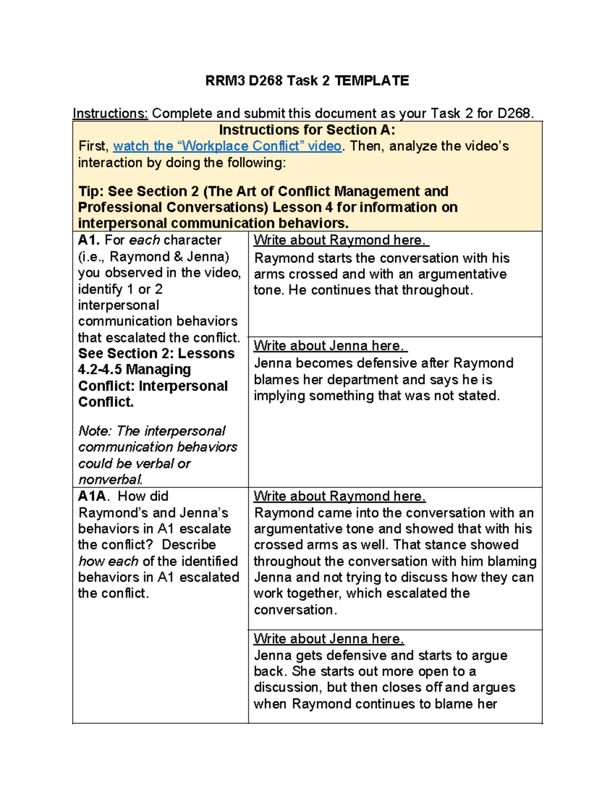 WGU D268 RRM3 Task 2 - WGU D268 RRM3 Task 2 - RRM3 D268 Task 2 TEMPLATE ...