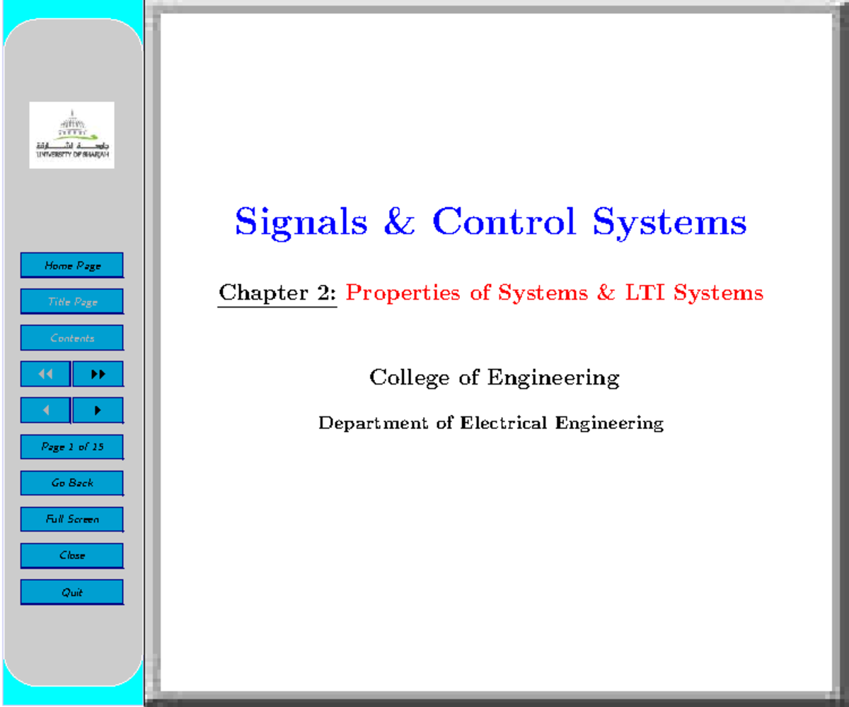 Chapter 2: Properties of LTI Systems in Signals & Control Systems - Studocu