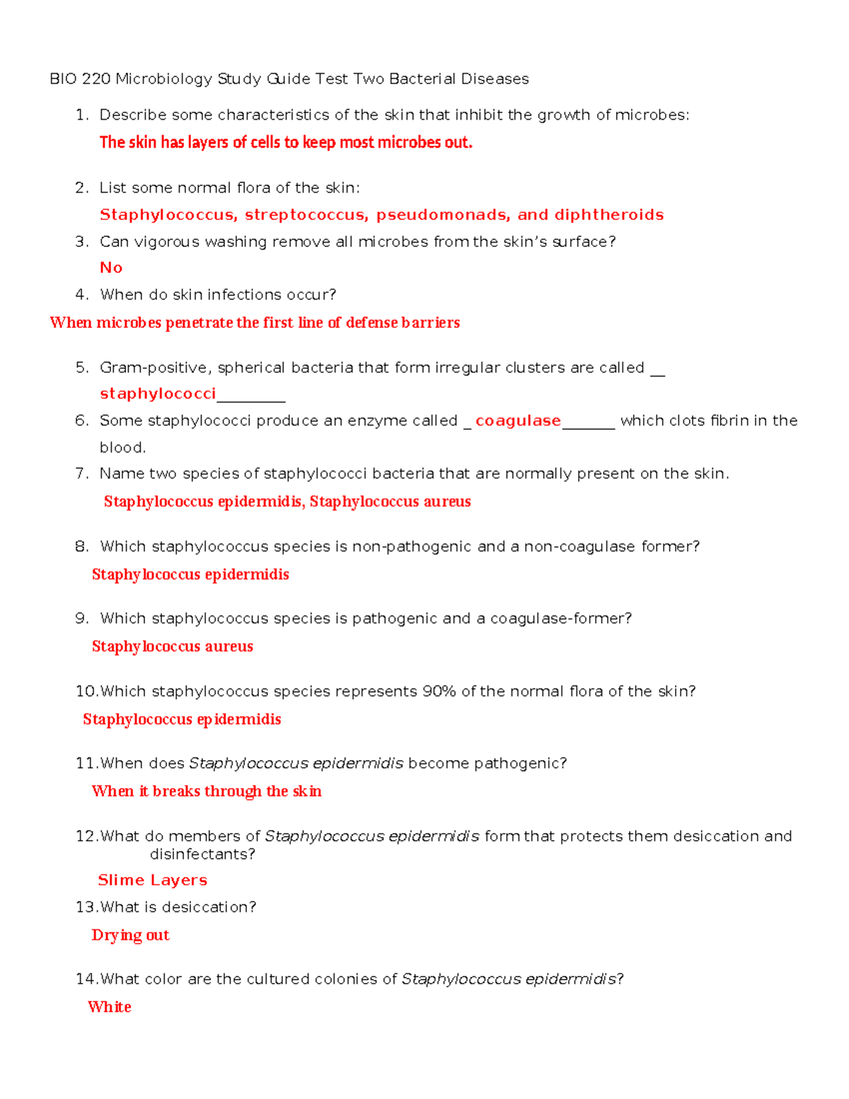 BIO 220 Final Exam Study Guide: Bacterial Diseases Overview - Studocu