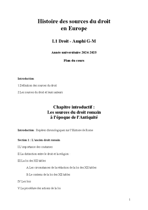 Annale l1s2 histoire des sources du droit en europe 2021 2022 ...