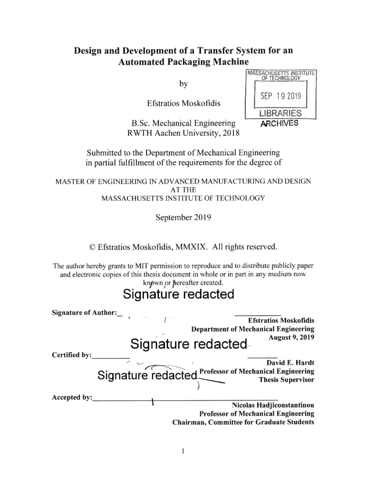 Design and Development of an Automated Packaging Transfer System - MEng ...
