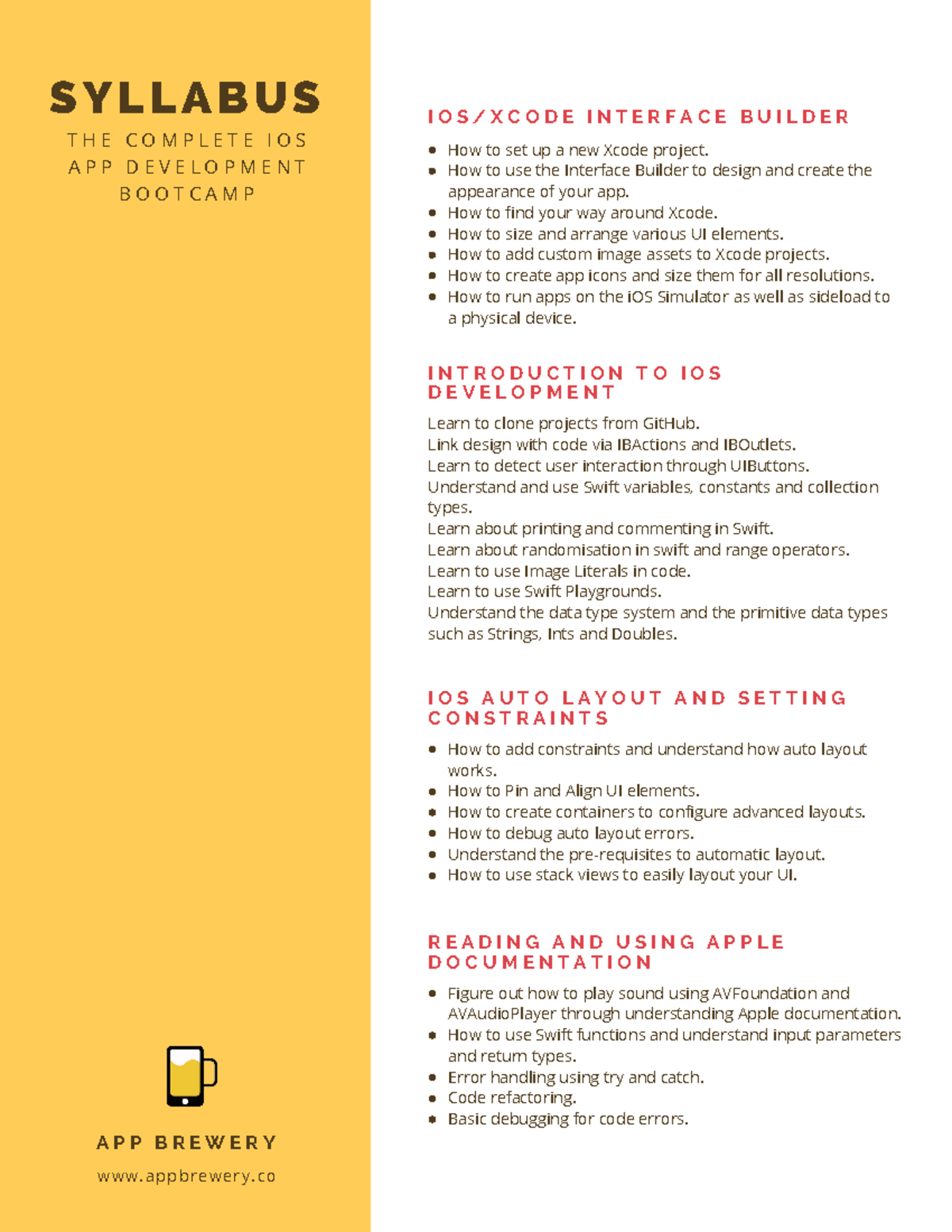 I OS Syllabus preview summary - SYLLABUS THE COMPLETE IOS APP ...