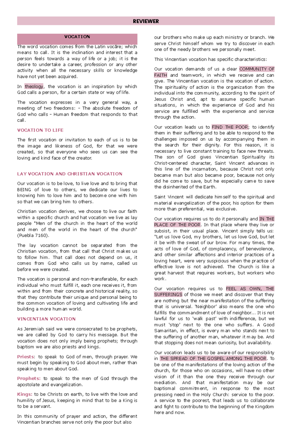 3RD Quarter Reviewer: Understanding Vocation, Development, and Society ...