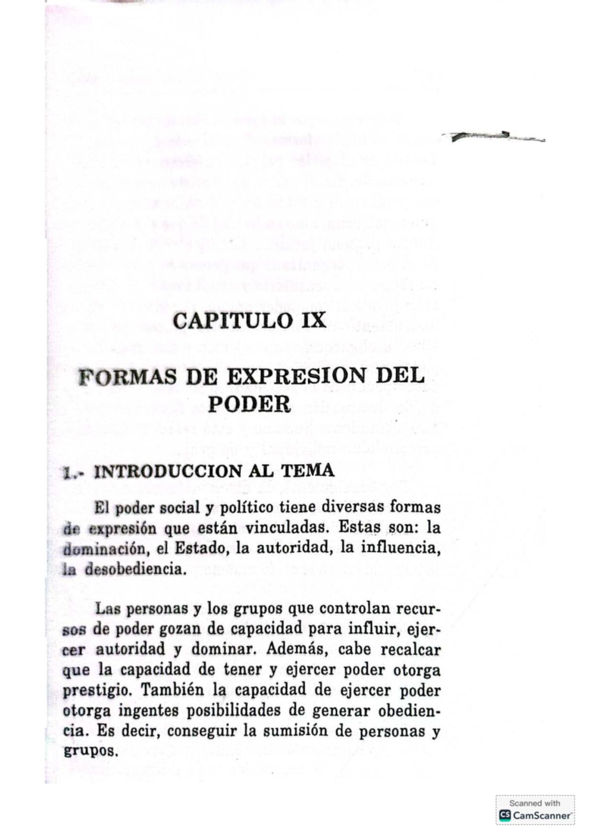 CAPITULO IX: FORMAS DE EXPRESIÓN DEL PODER EN CIENCIA POLÍTICA - Studocu