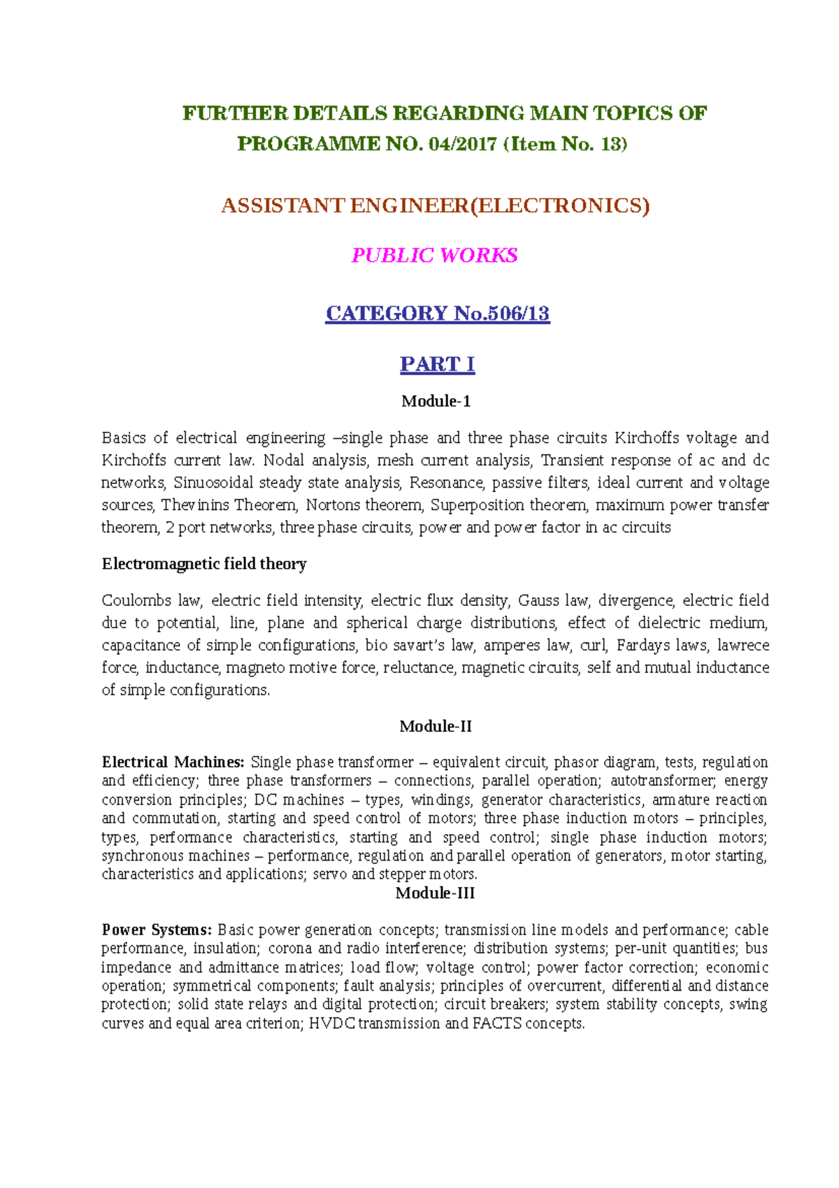 Assistant Engineer (Electronics) Kerala PSC PWD Exam Syllabus Overview ...